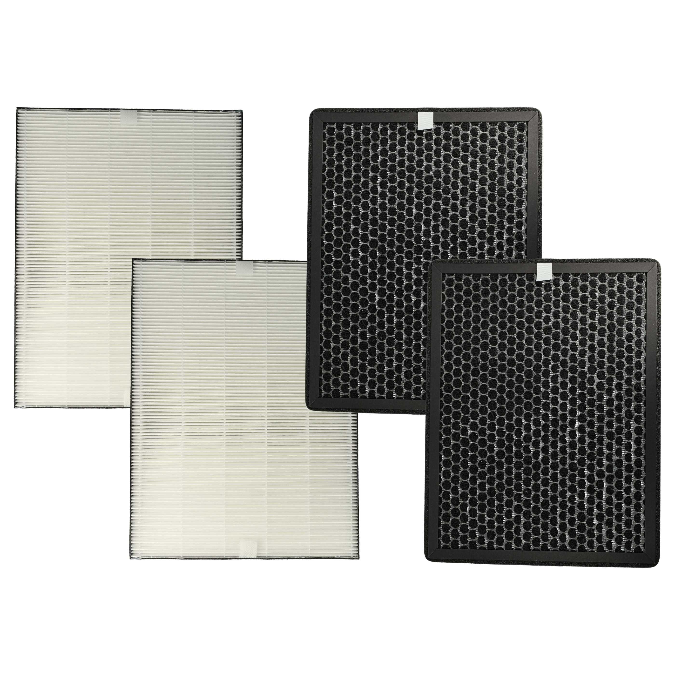 Set de filtros (4x) para purificador de aire reemplaza Philips FY1410/30 - filtro carbón activo, filtro Hepa