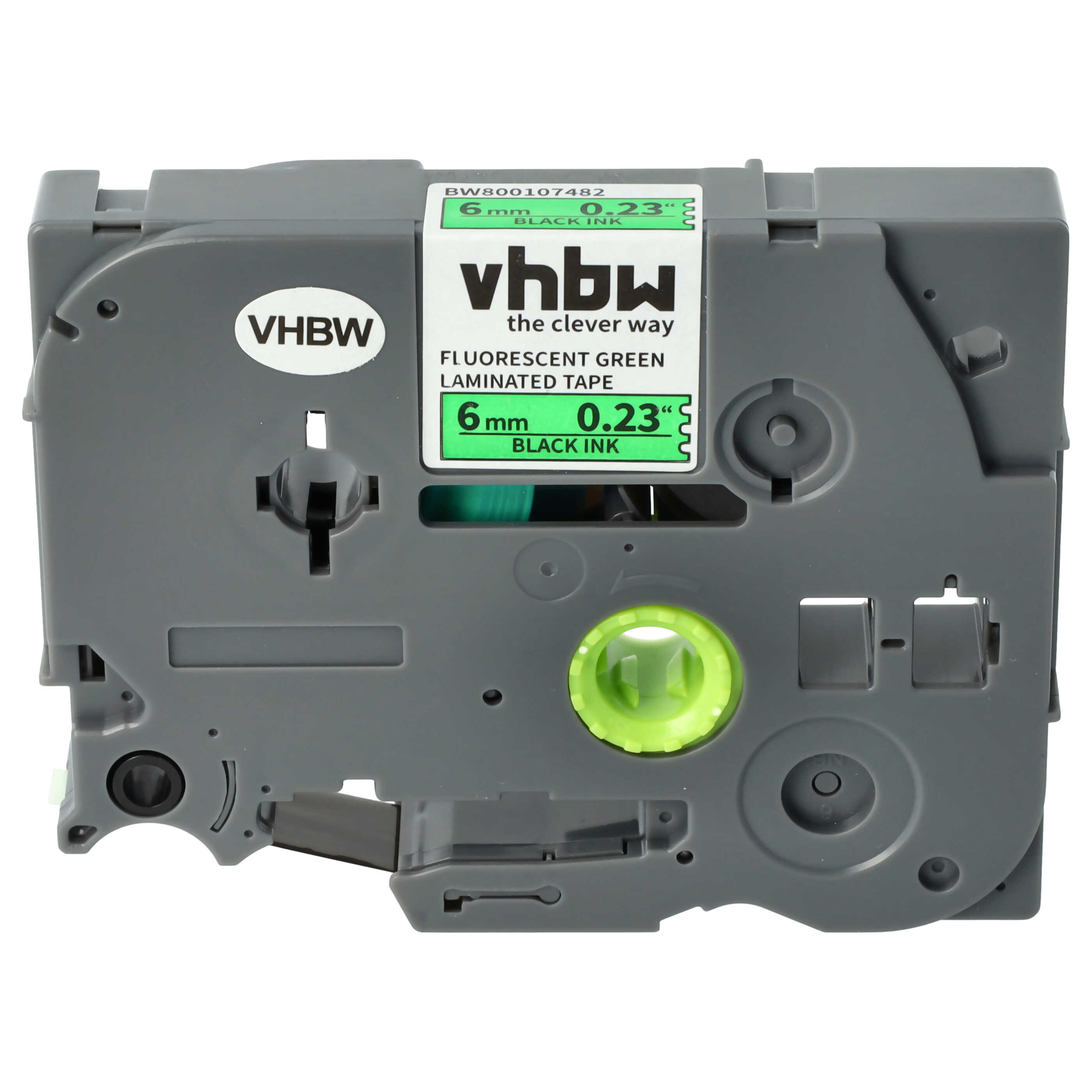 Label Tape as Replacement for Brother TZ-D11, TZE-D11 - 6 mm Black to Neon-Green