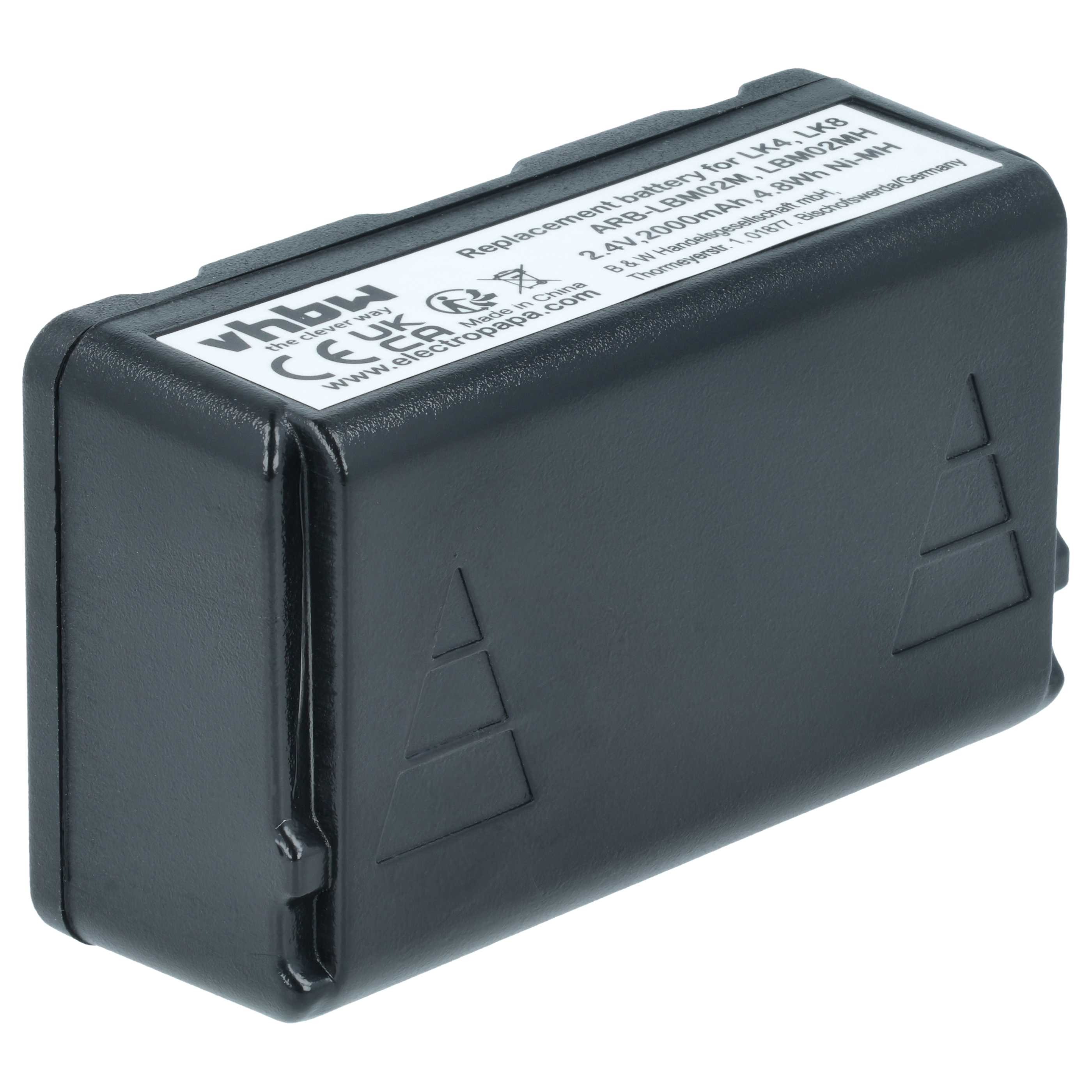 2x Batteria per telecomando remote controller sostituisce Autec ARB-LBM02M, LBM02MH - 2000mAh 2,4V NiMH