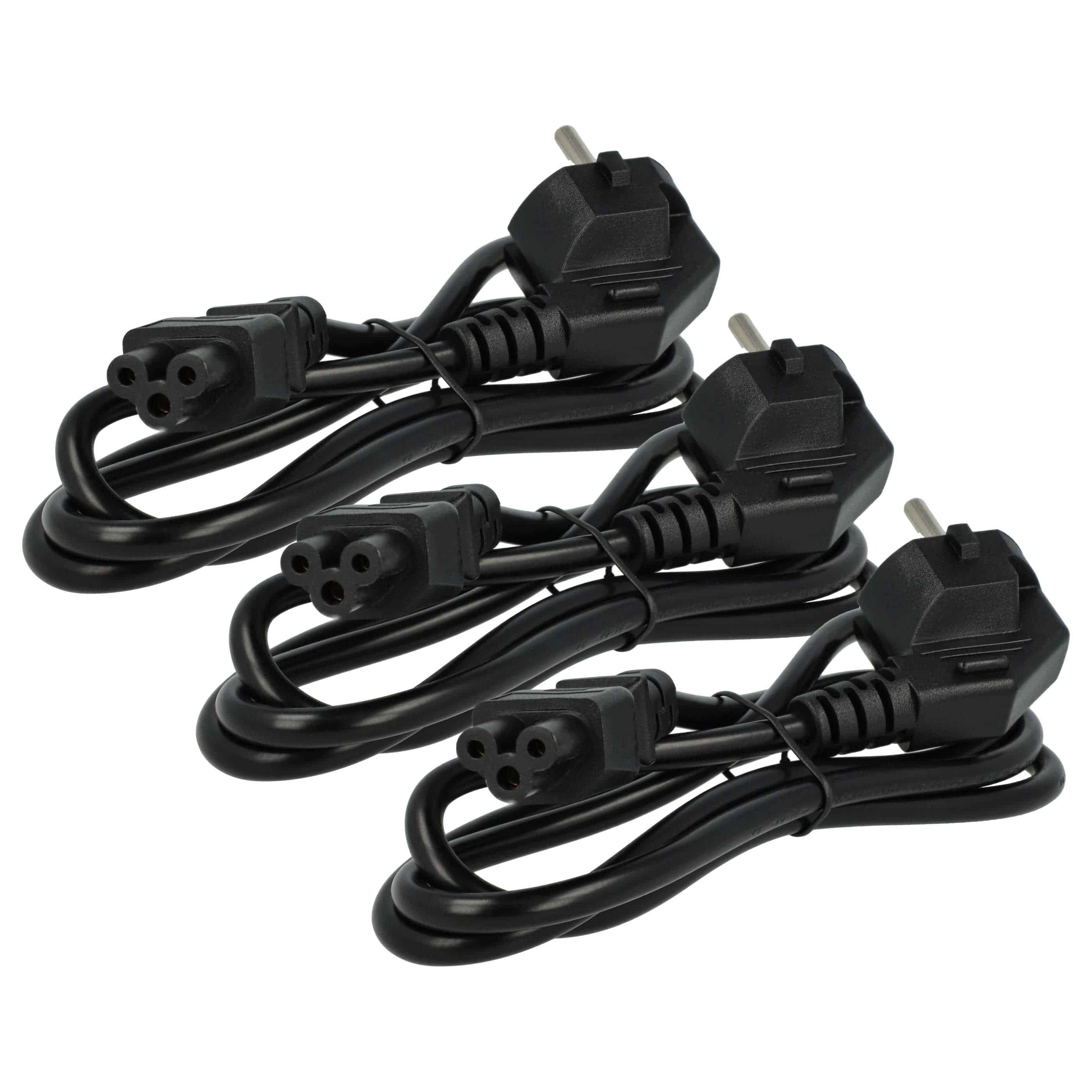 3x C5 Power Cable Euro Plug suitable for Vorwerk VR300 Robot Vacuum Cleaner - 1.2 m