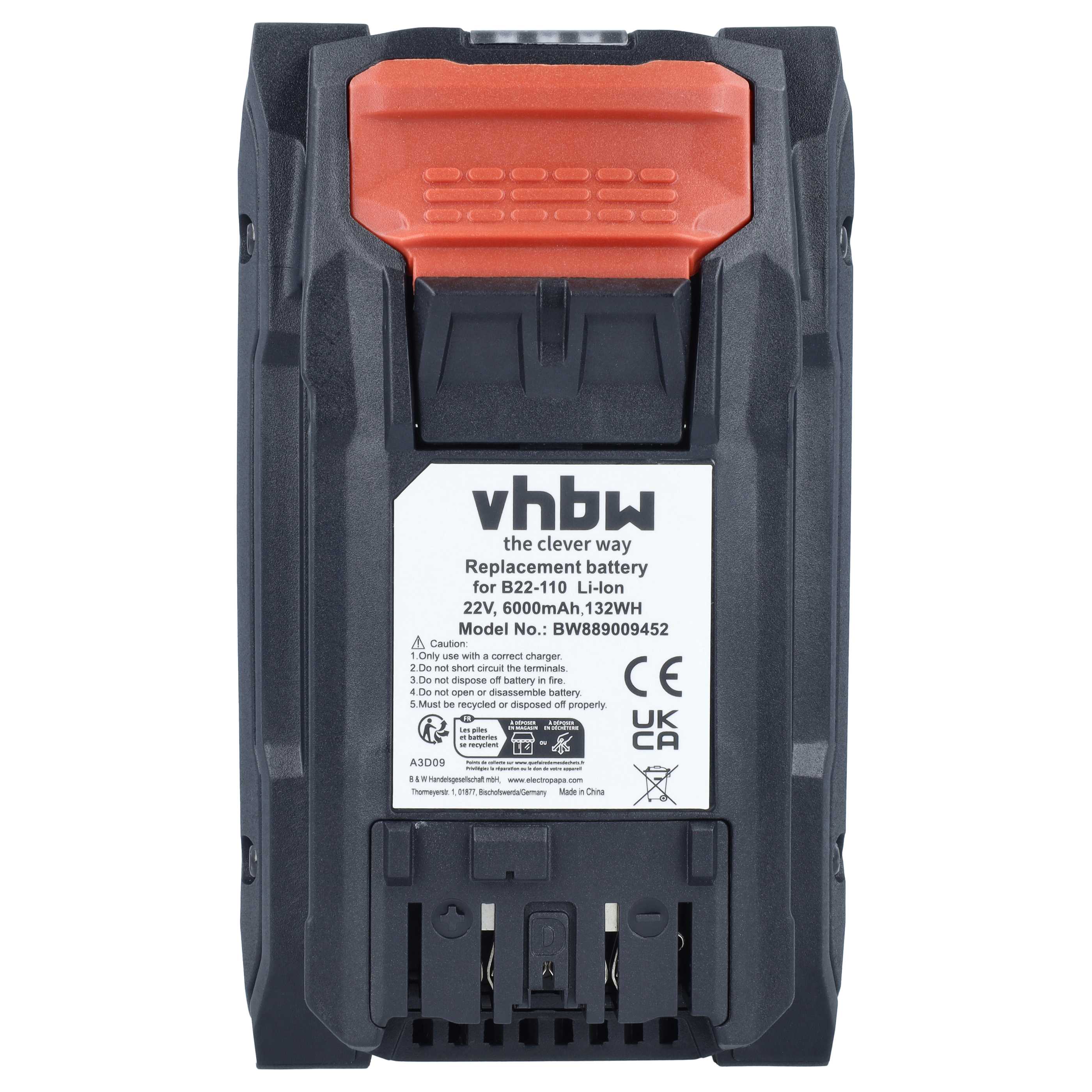 Akku 22V als Ersatz für Hilti B 22-110, B22 - 6Ah, Li-Ion