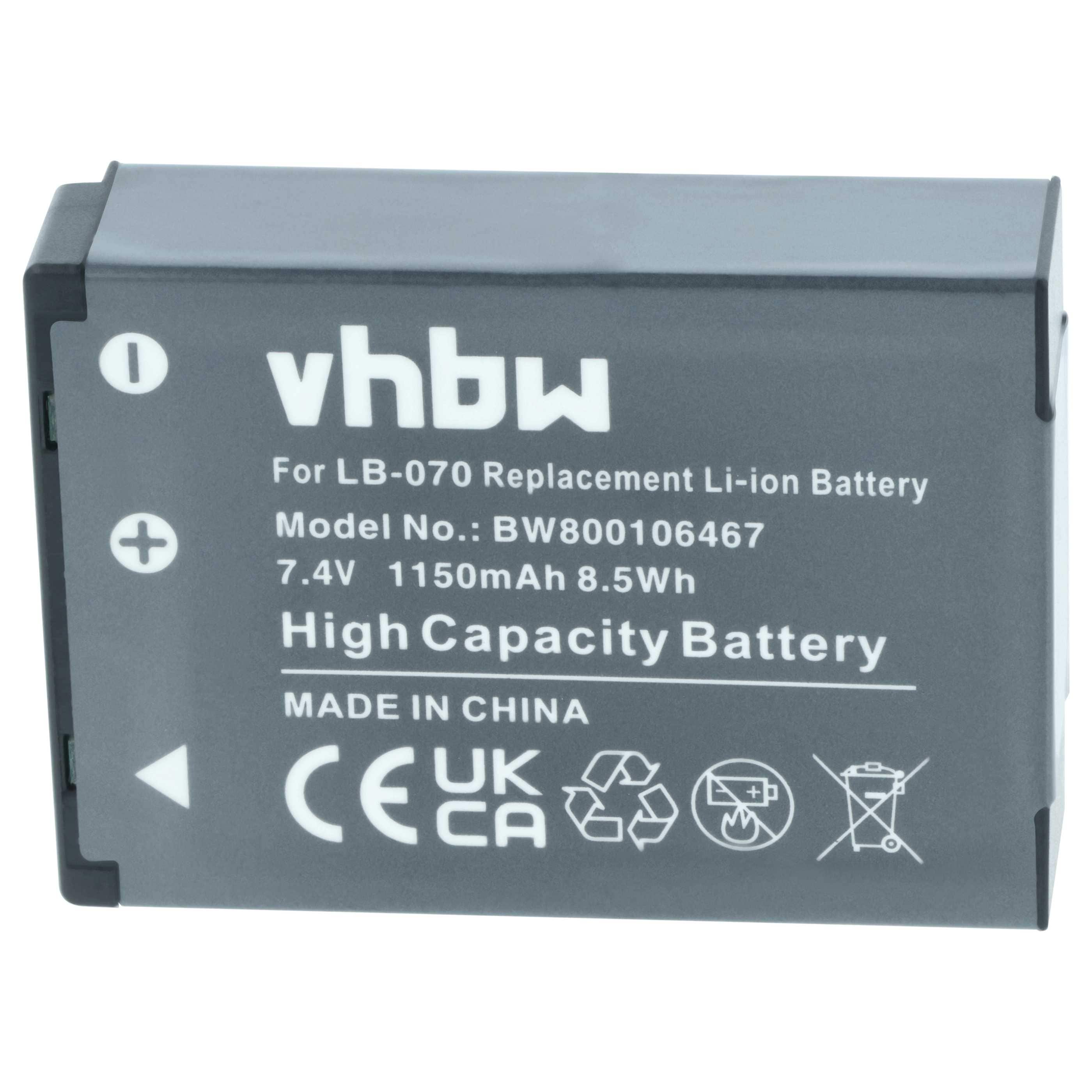 3x Battery replaces Kodak LB-070 - 1150mAh, 7.4V, Li-Ion