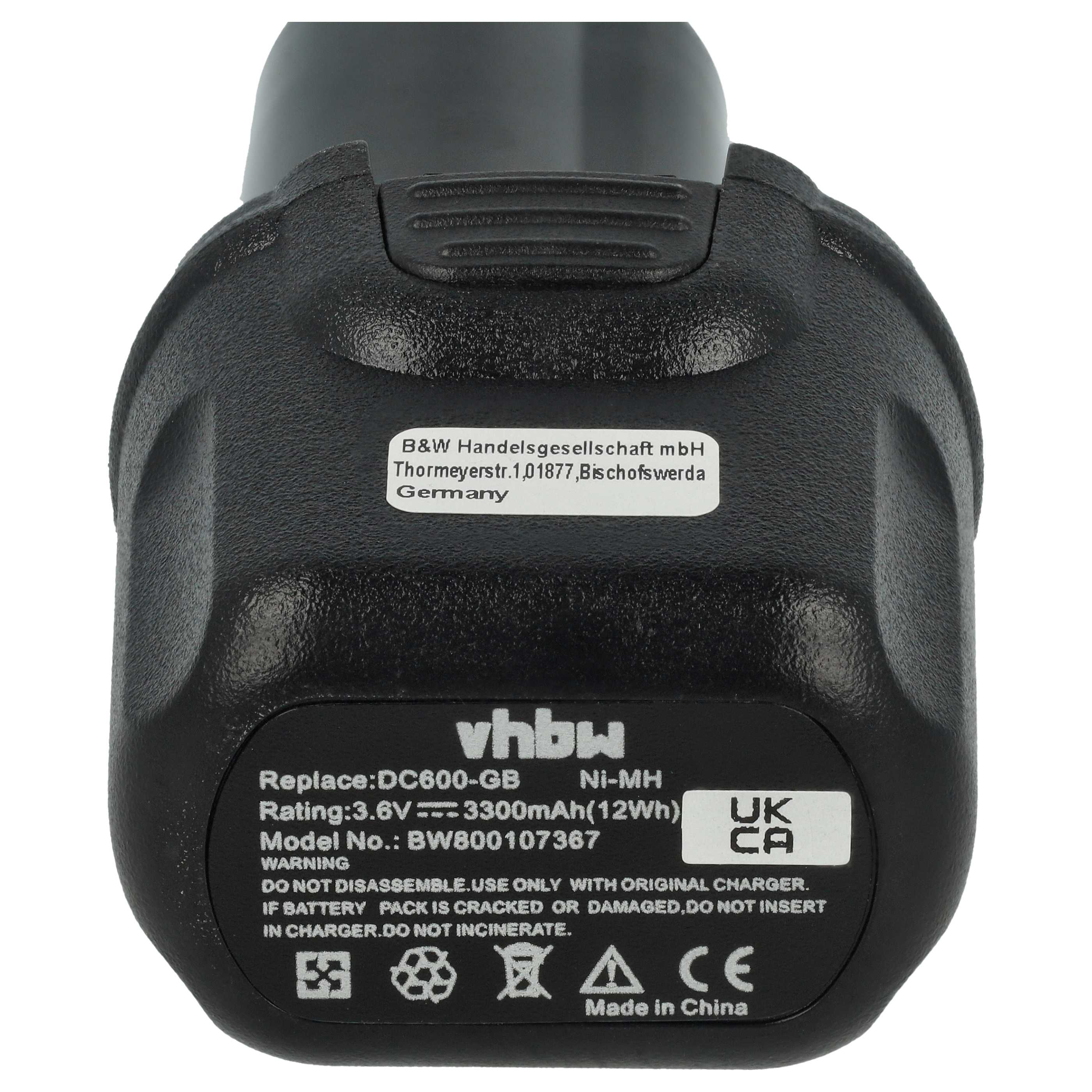 Batteria sostituisce Dewalt DE9054-XJ, DE9054 per attrezzo - 3,3Ah 3,6V NiMH