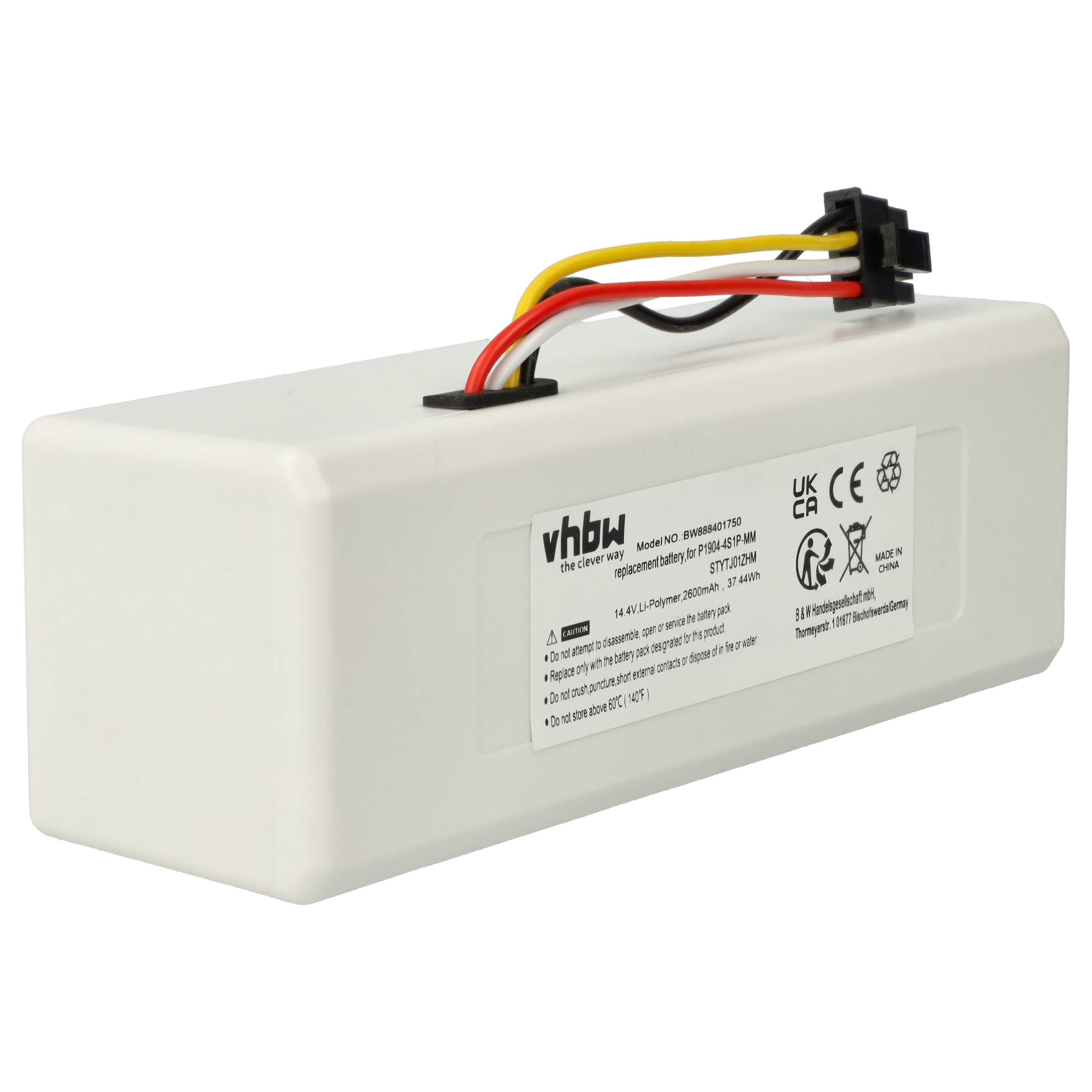 Batterie remplace Dreame P1904-4S1P-MM pour robot aspirateur - 2600mAh 14,4V Li-ion
