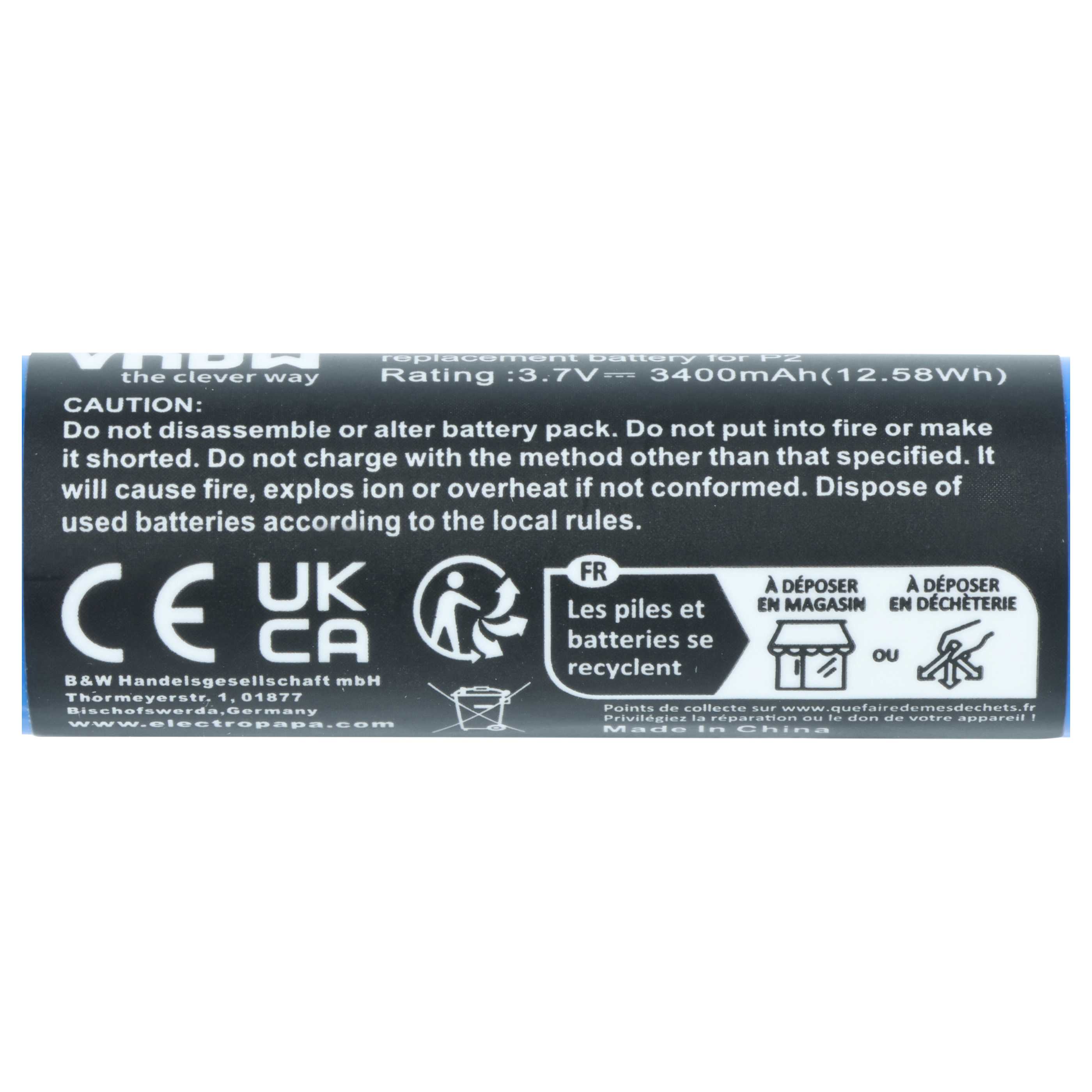 Batterie remplace Parrot MCBAT00014 pour manette de drone Parrot - 3400mAh 3,7V Li-ion