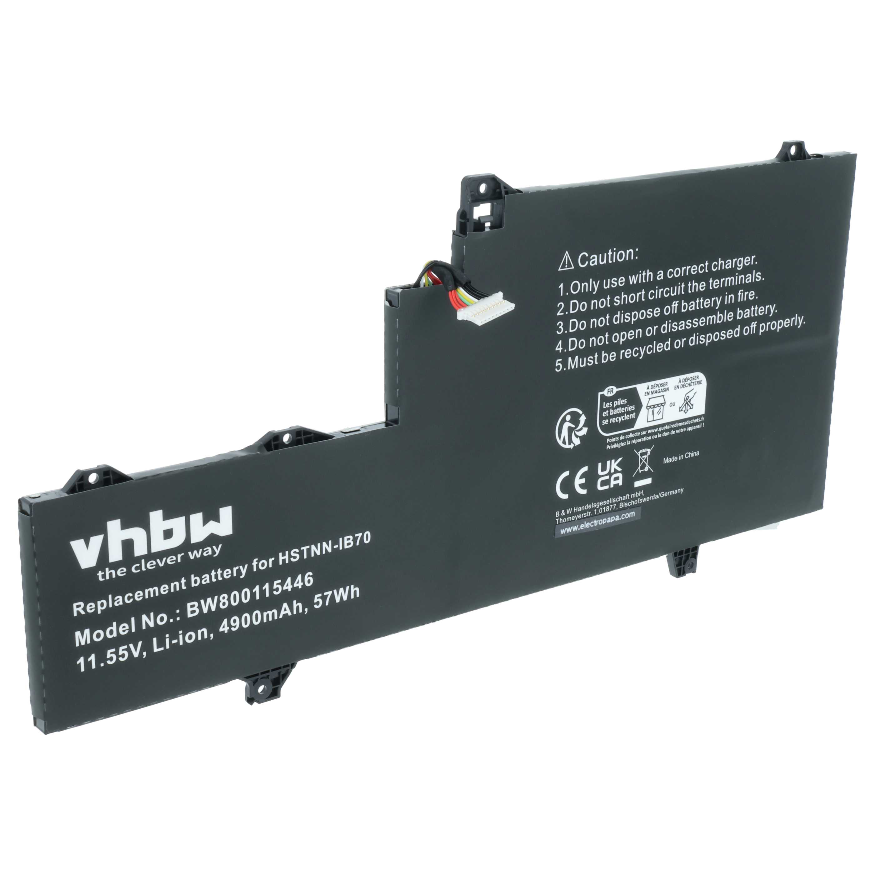 Akumulator do laptopa zamiennik HP 1GY29PA, 1GY30PA, 0M03XL, 1GY31PA - 4900 mAh 11,55 V LiPo, czarny