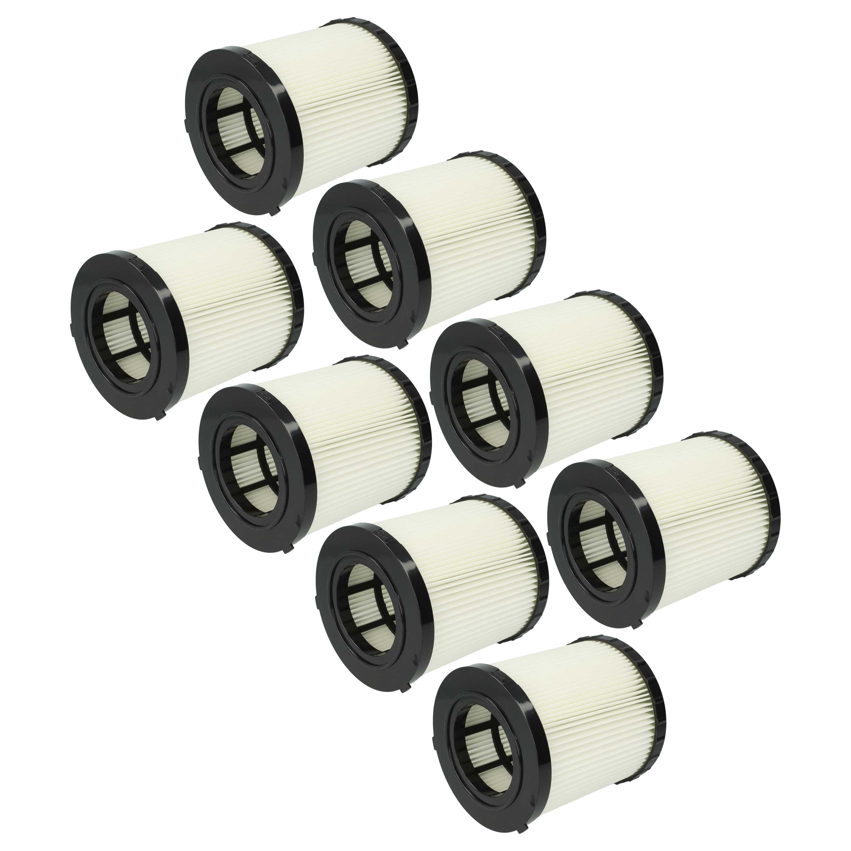 8x round filter replaces Dewalt DCV5801H, DCV5801H-XJ for Dewalt Vacuum Cleaner, black / white