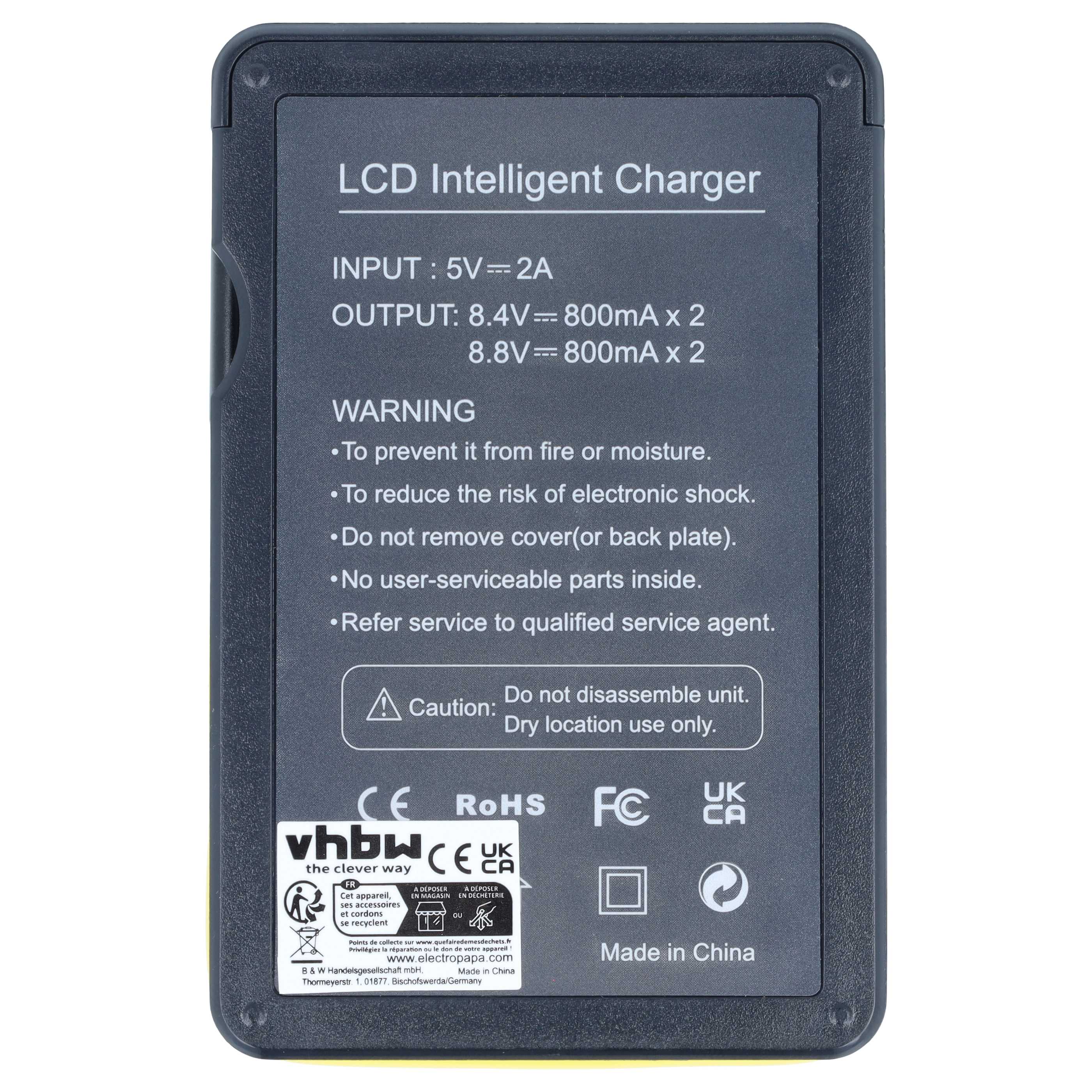 Battery Charger Micro-USB + USB-C + Cable Micro-USB replaces Nikon MH-25 for Nikon Digital Camera 8.4 V