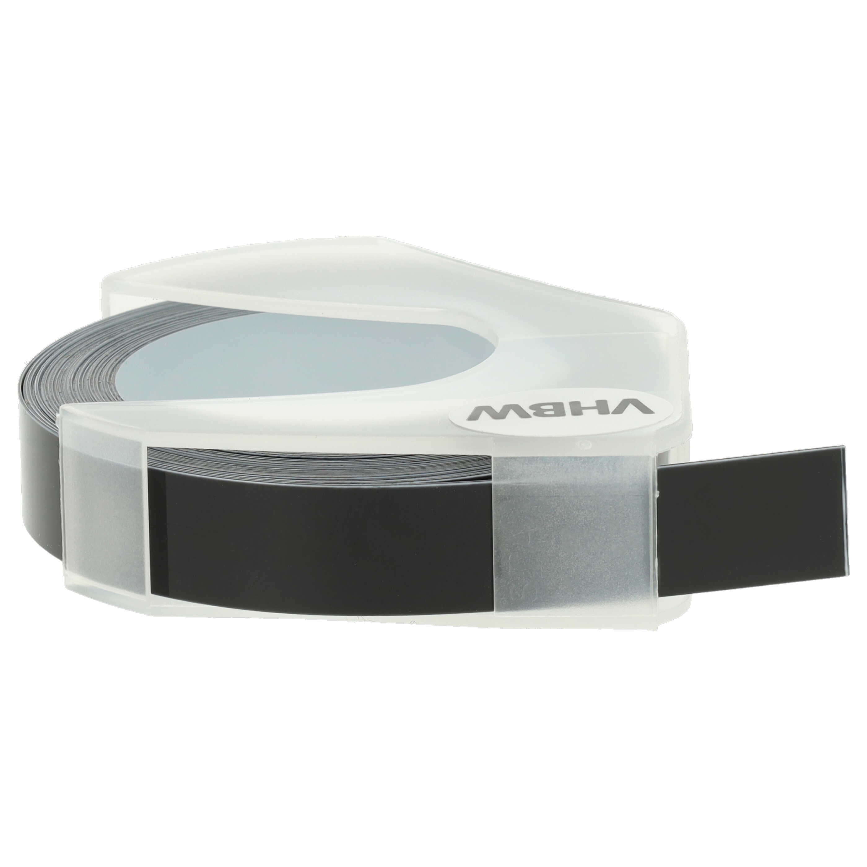 3x 3D Embossing Label Tape replaces Dymo 520109, 0898130, S0898130 - 9 mm White to Black
