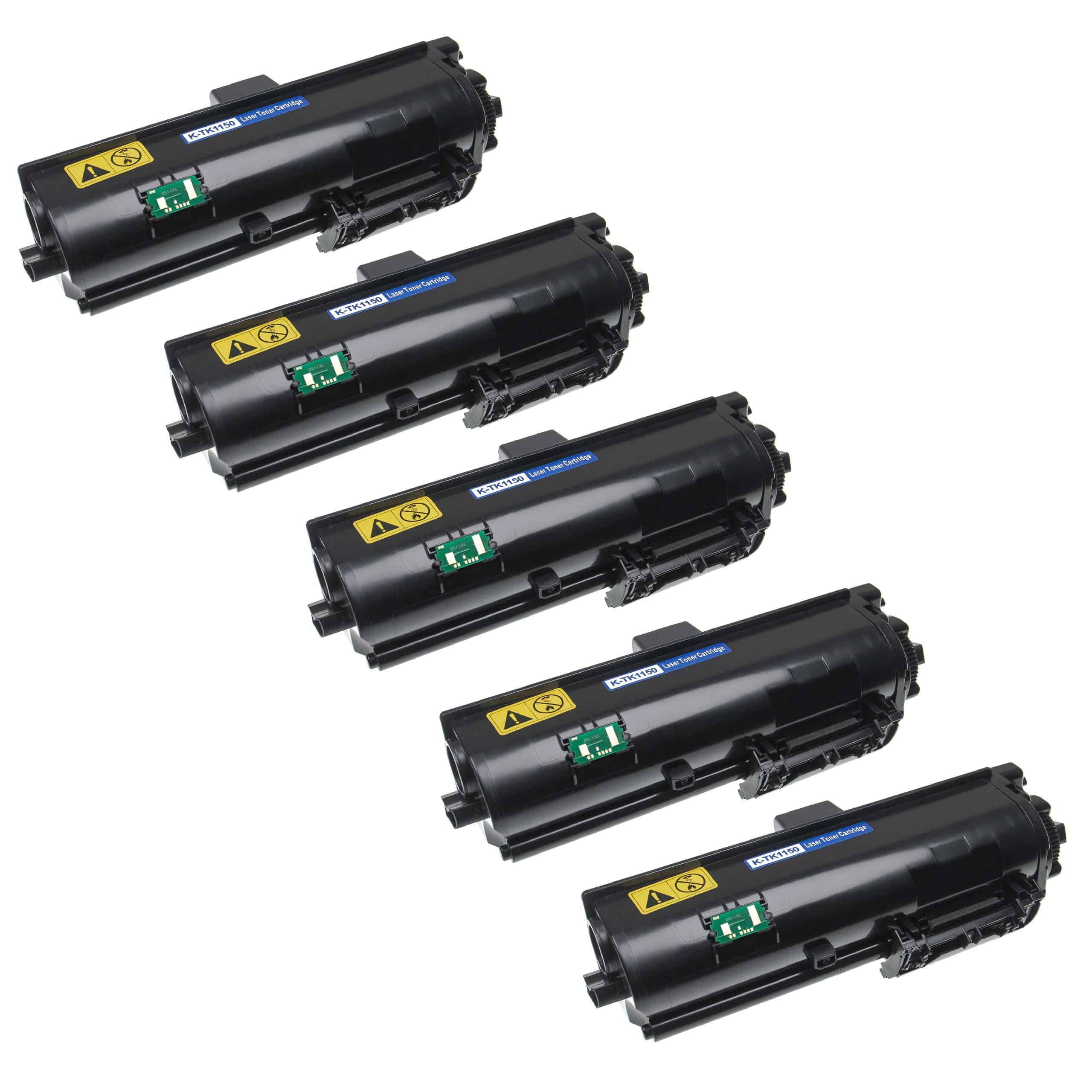 5x Cartouches de toner remplace Kyocera TK-1150 pour imprimante laser Kyocera, noir