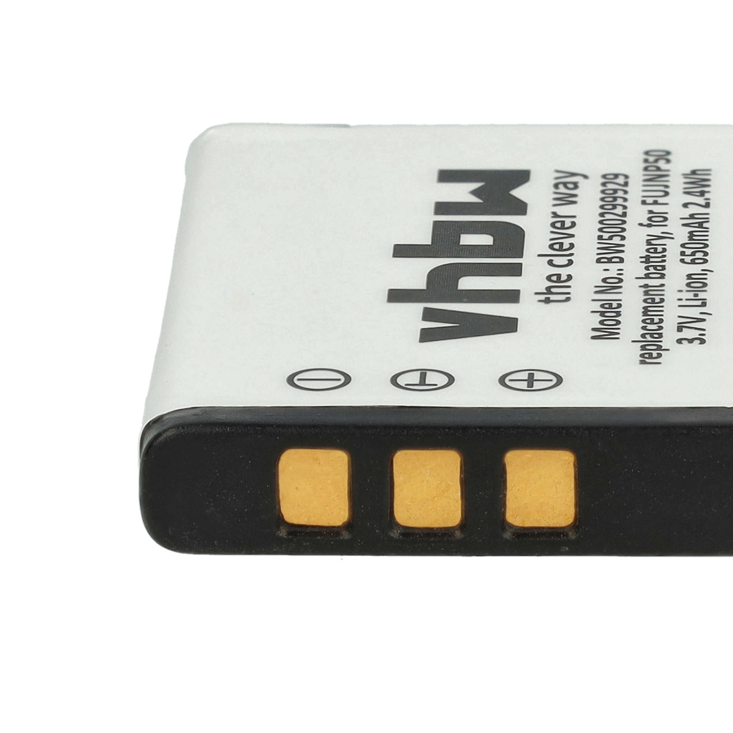 2x Battery replaces Fuji Fujifilm NP-50 - 650mAh, 3.6V, Li-Ion