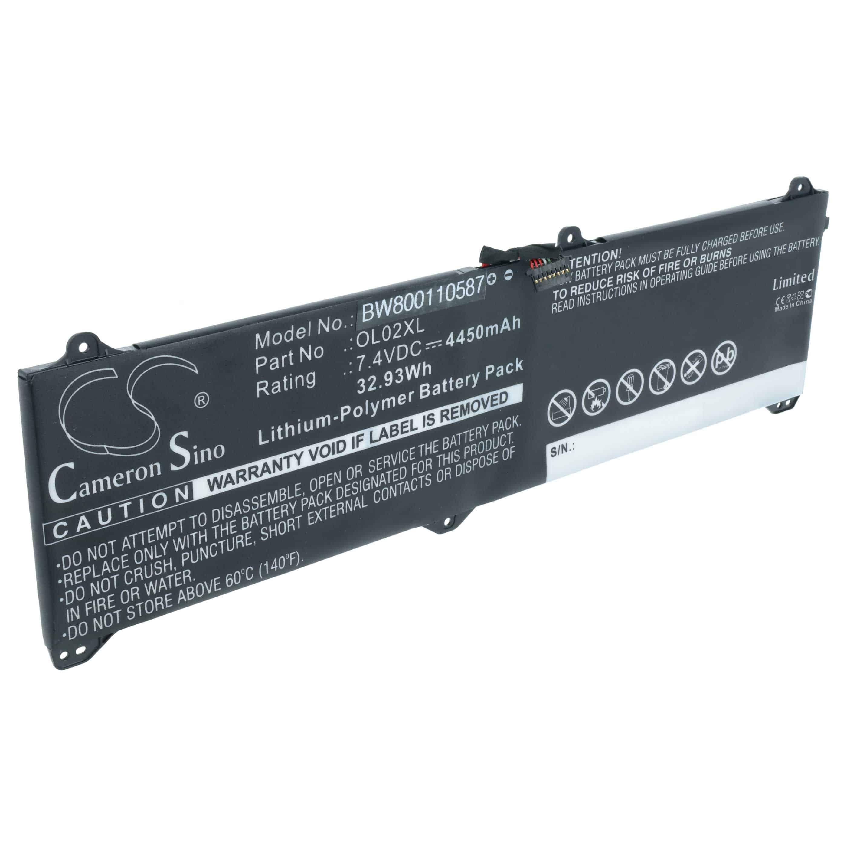 Akumulator do laptopa zamiennik OL02XL - 4450 mAh 7,4 V LiPo, czarny
