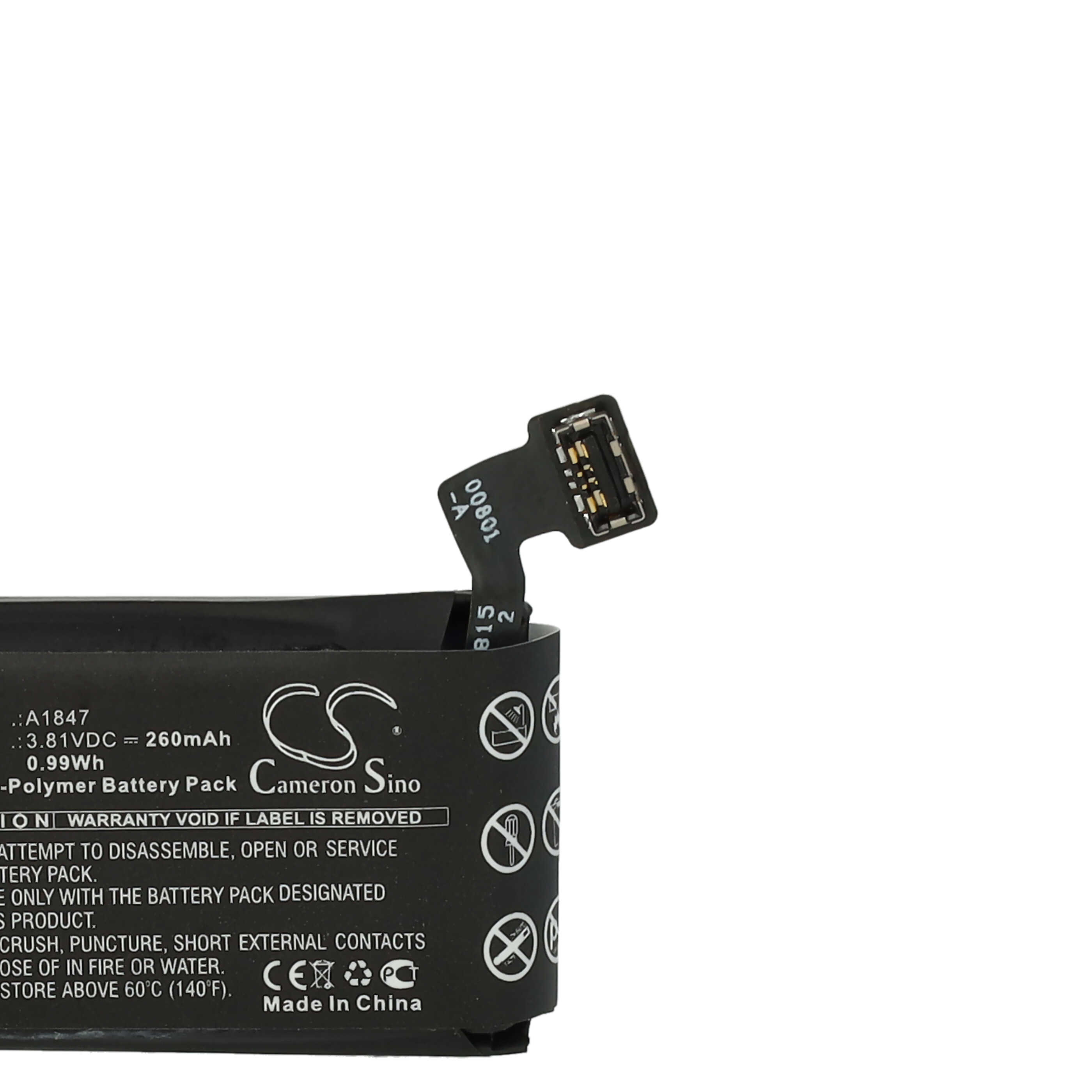 Bateria do smartwatch zamiennik Apple A1847 - 260 mAh 3,81 V LiPo + narzędzia