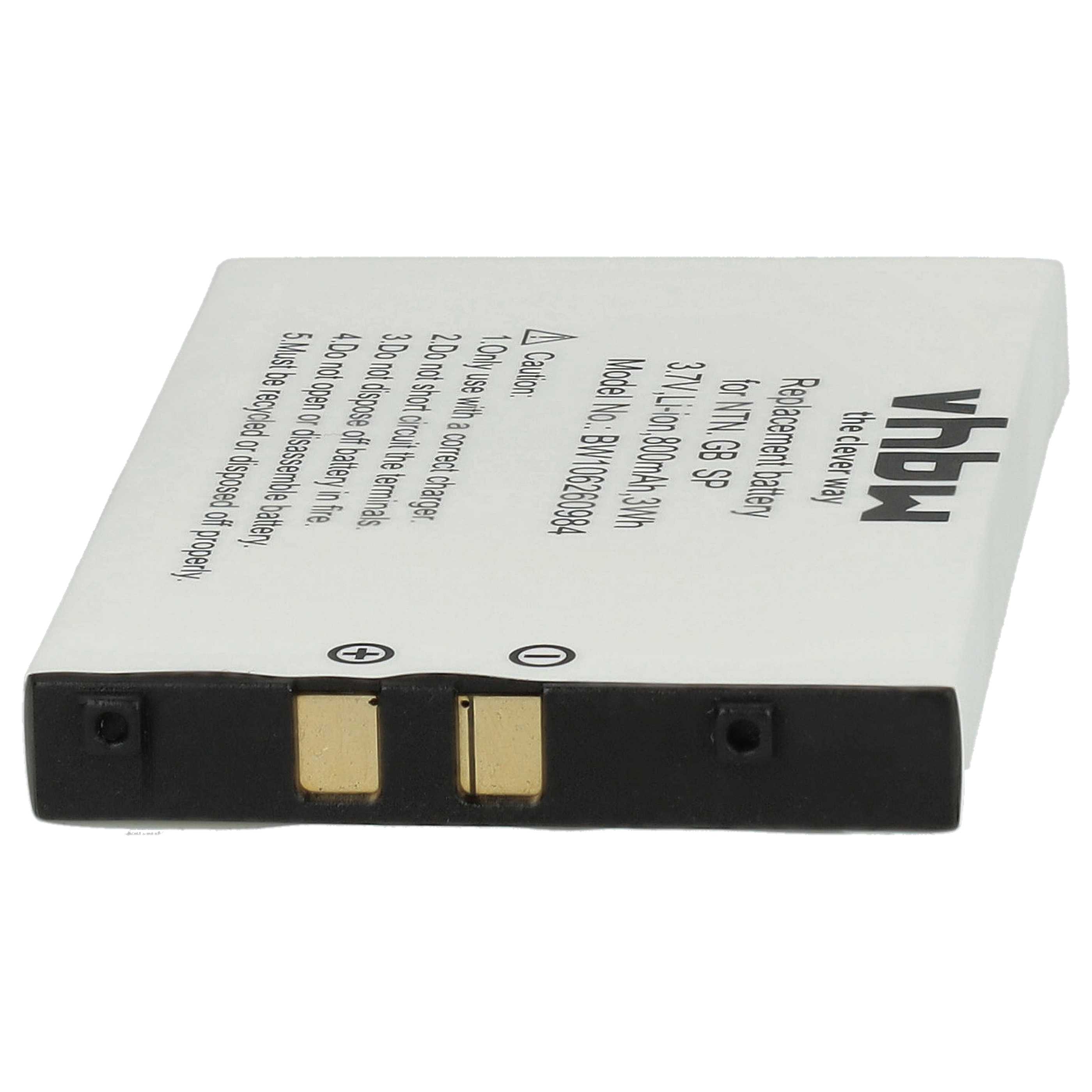 Games Console 2x Battery replaces Nintendo BT-M12, SAM-SPRBP, BAT-GBASP-1LI - 800 mAh 3.7 V Li-Ion