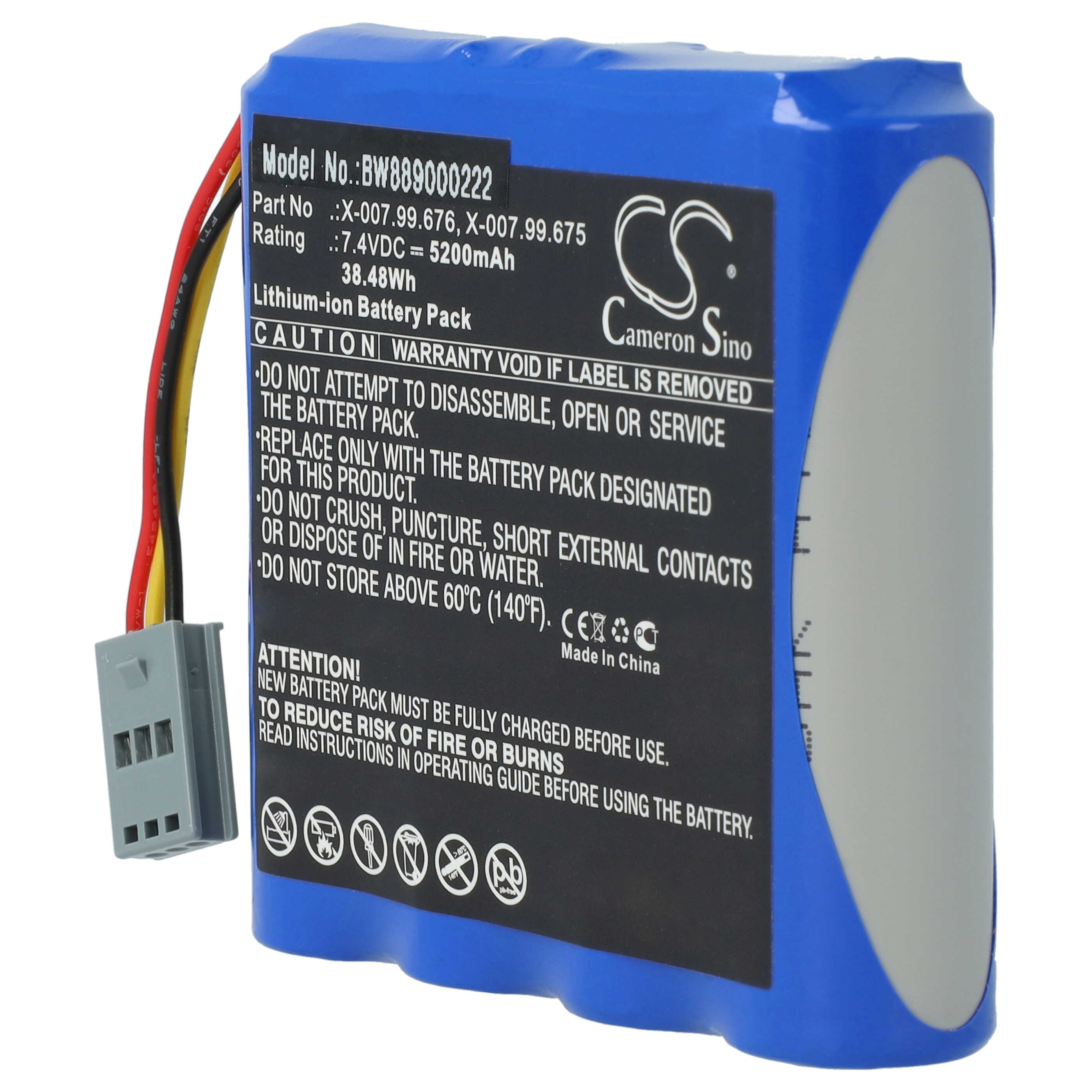Akku als Ersatz für Heine X-007.99.676, X-007.99.675 für Heine - 5200mAh 7,4V Li-Ion