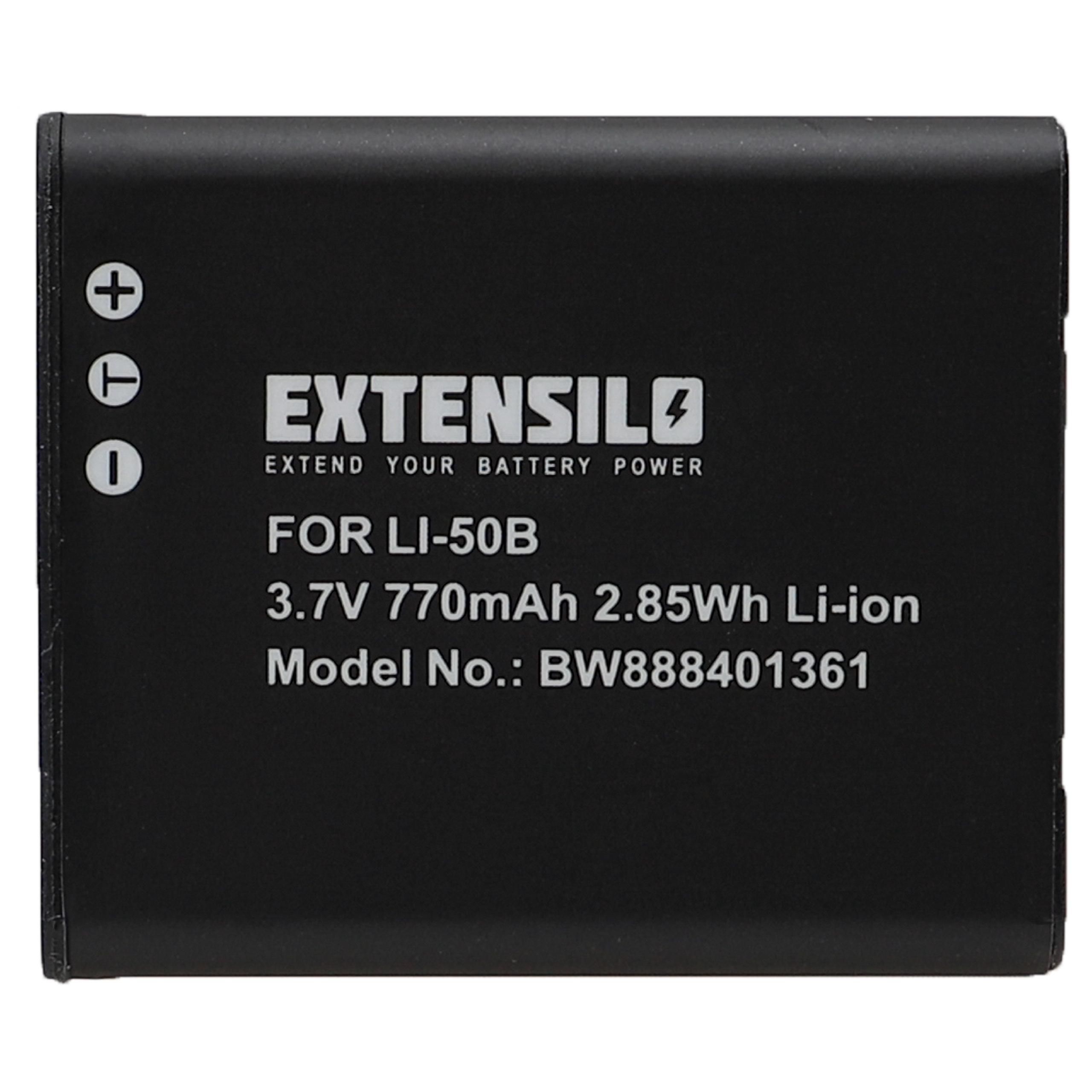 Batteria sostituisce Casio NP-150, NP-10 per fotocamera Pentax - 770mAh 3,7V Li-Ion