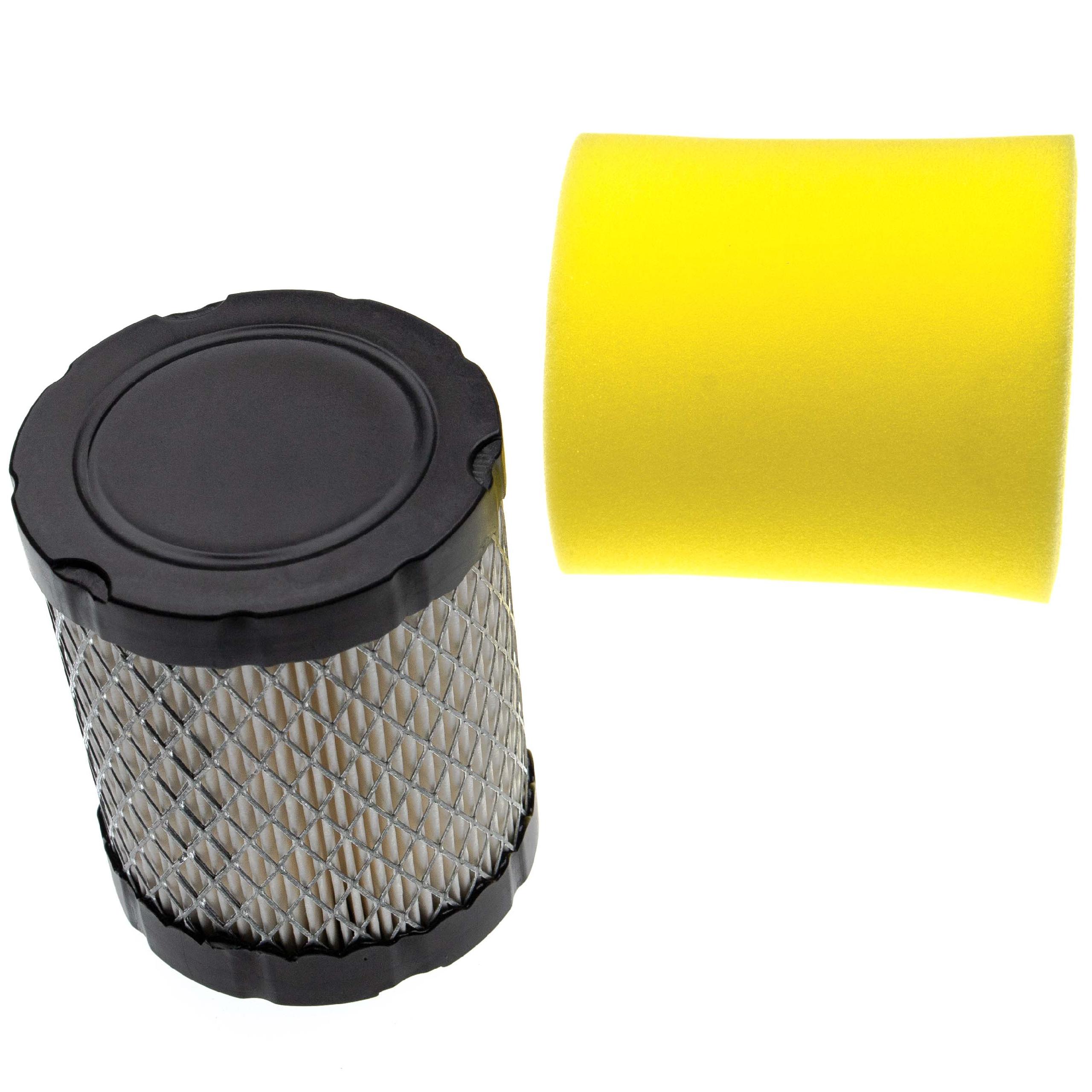 Filter Set as Spare for Briggs & Stratton 591583 for Lawn Tractor - 1x foam filter, 1x paper air filter
