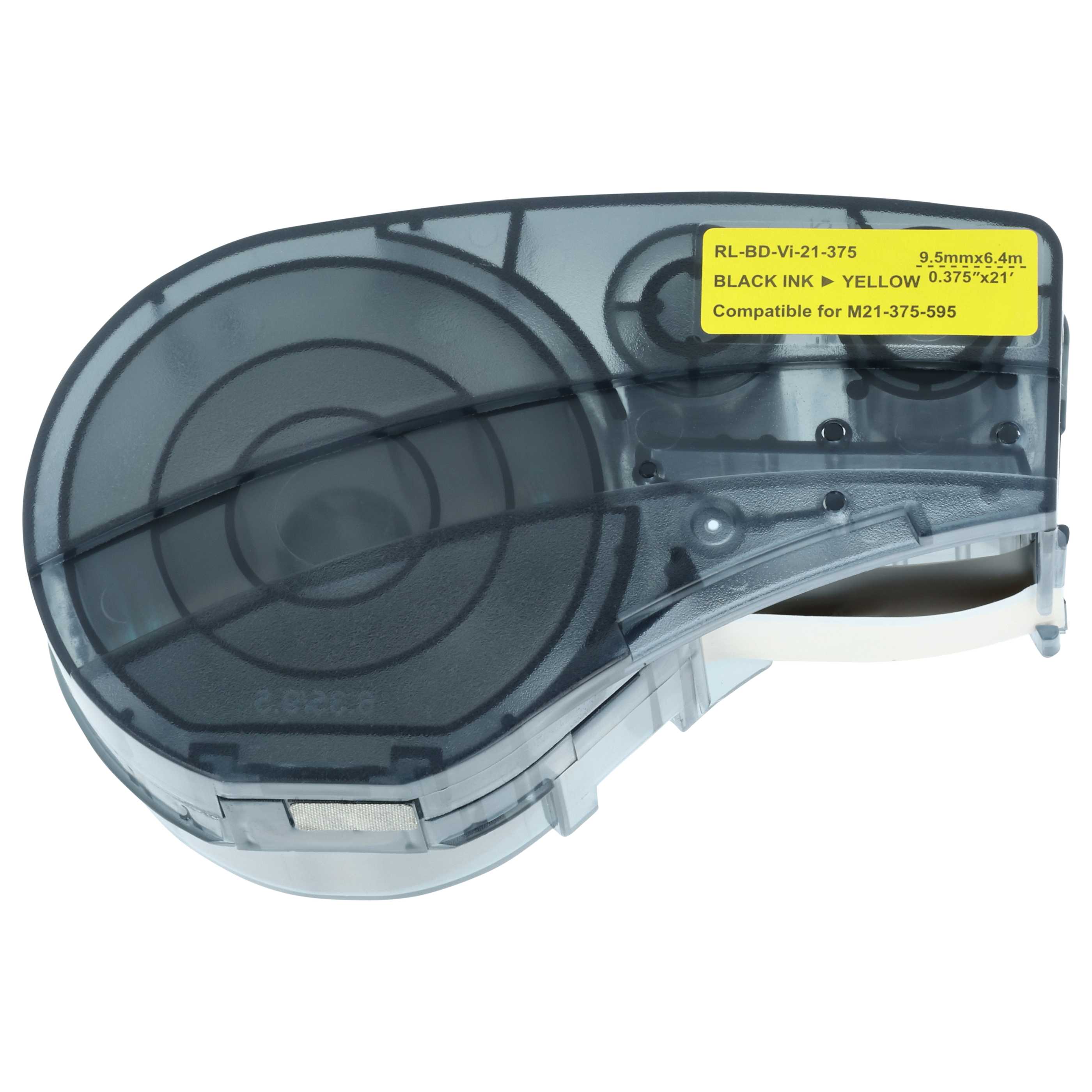 Schriftband als Ersatz für Brady M21-375-595-YL 9,53mm Schwarz auf Gelb, Vinyl