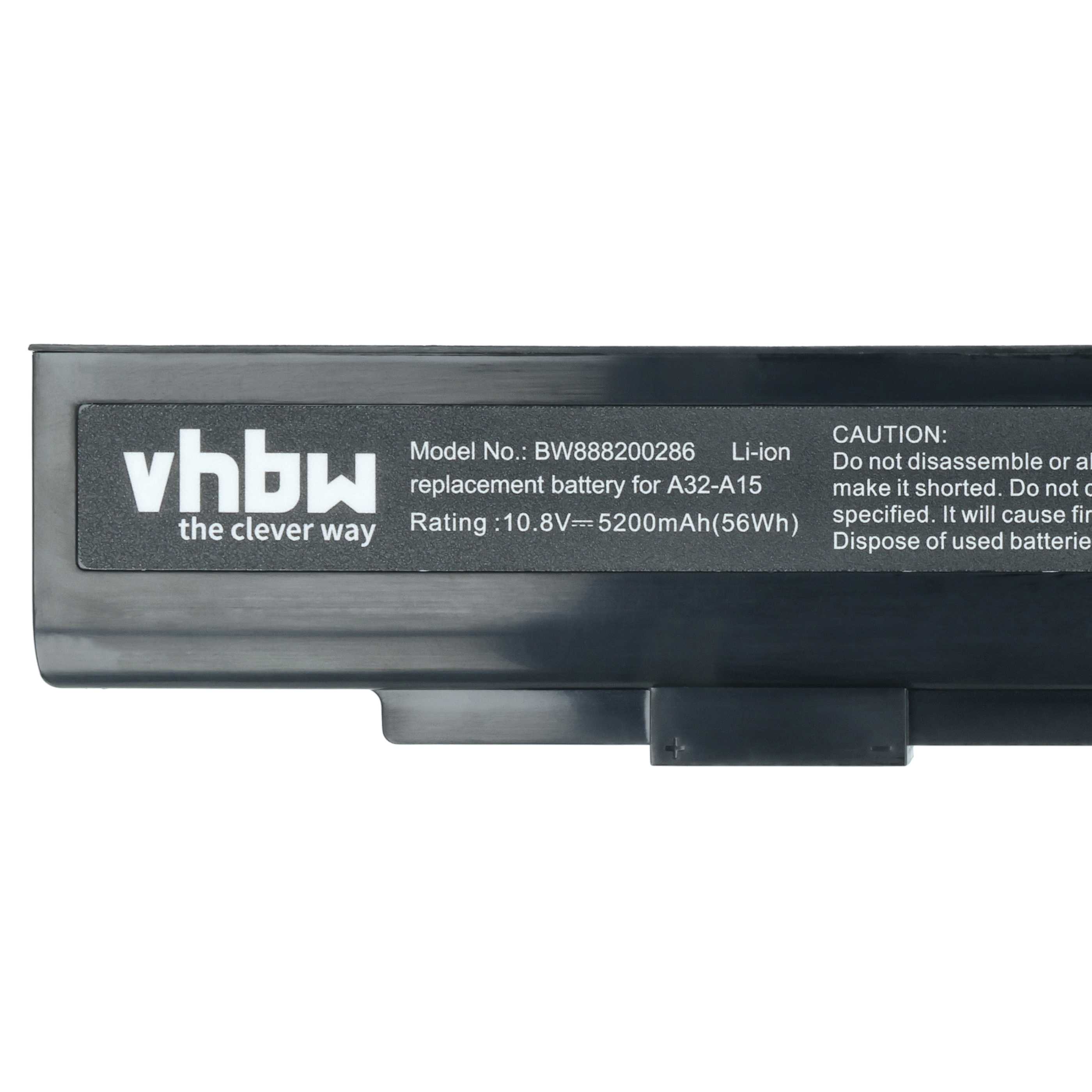 Akumulator do laptopa zamiennik Medion A42-H36, A32-A15, A41-A15, A42-A15 - 5200 mAh 10,8 V Li-Ion, czarny
