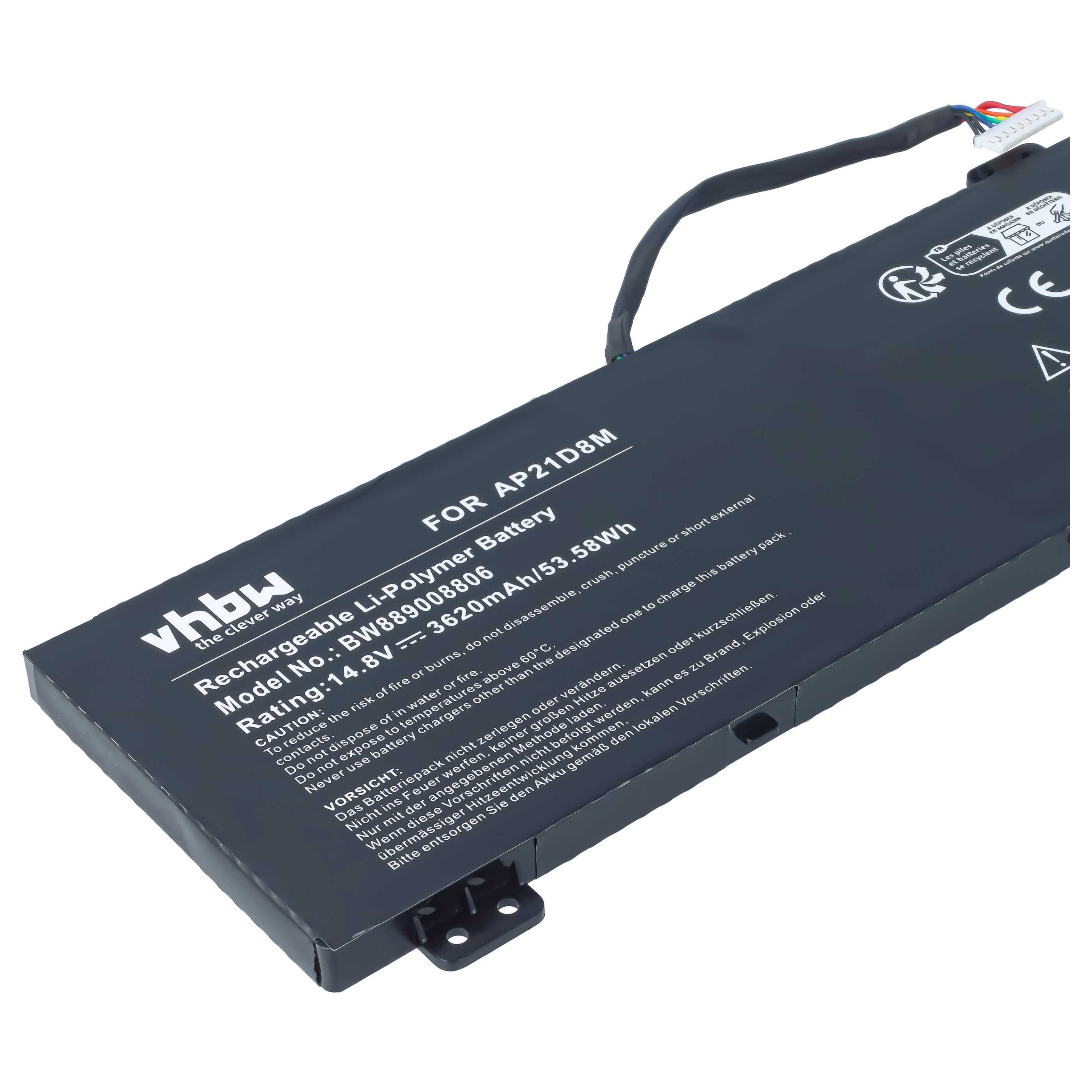 Notebook-Akku als Ersatz für Acer AP18D8M, 4ICP4/70/88, 4ICP4/69/90 für Acer - 3620mAh 14,8V Li-Polymer
