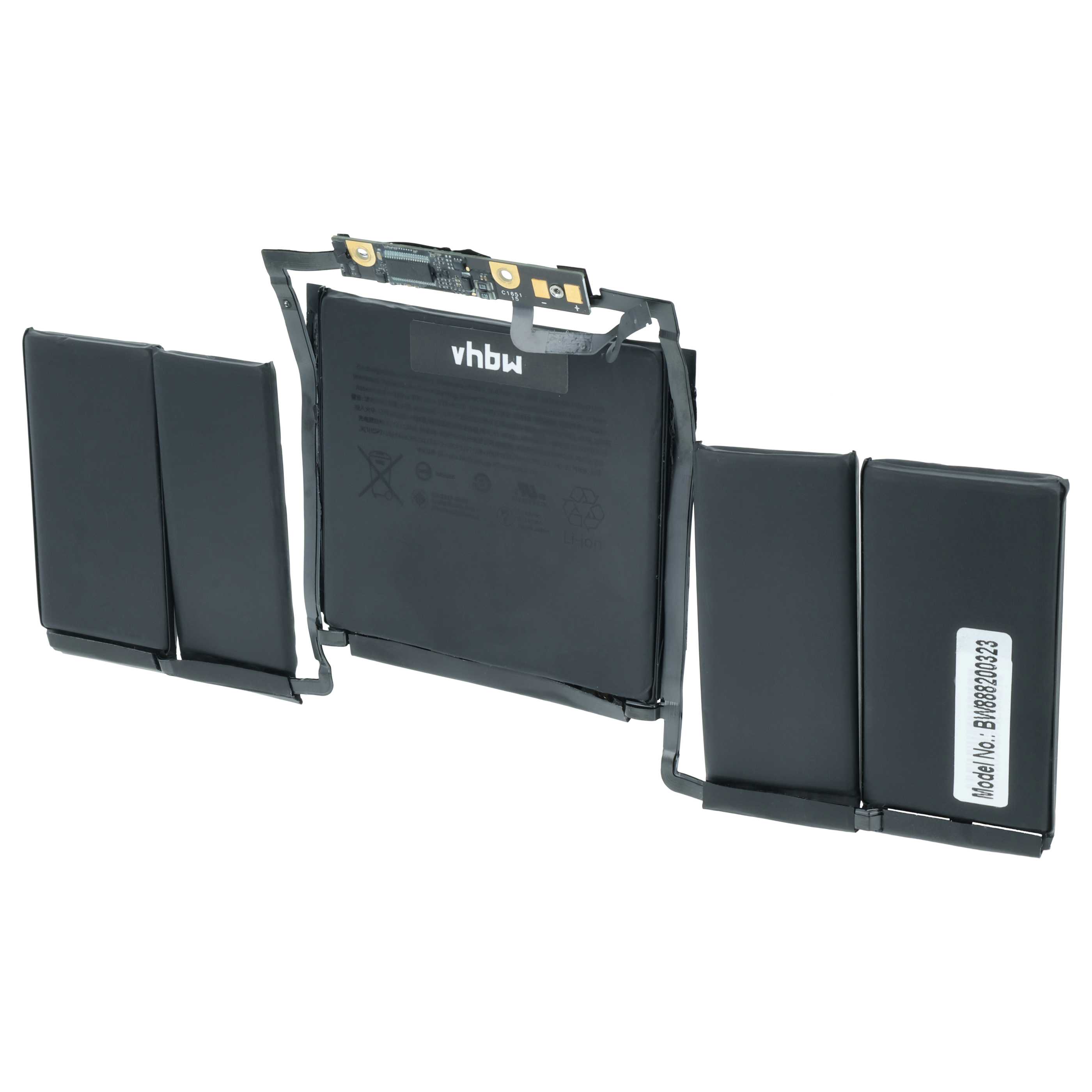 Notebook-Akku als Ersatz für Apple 020-01705, A1819 für Apple - 4300mAh 11,4V Li-Polymer, schwarz