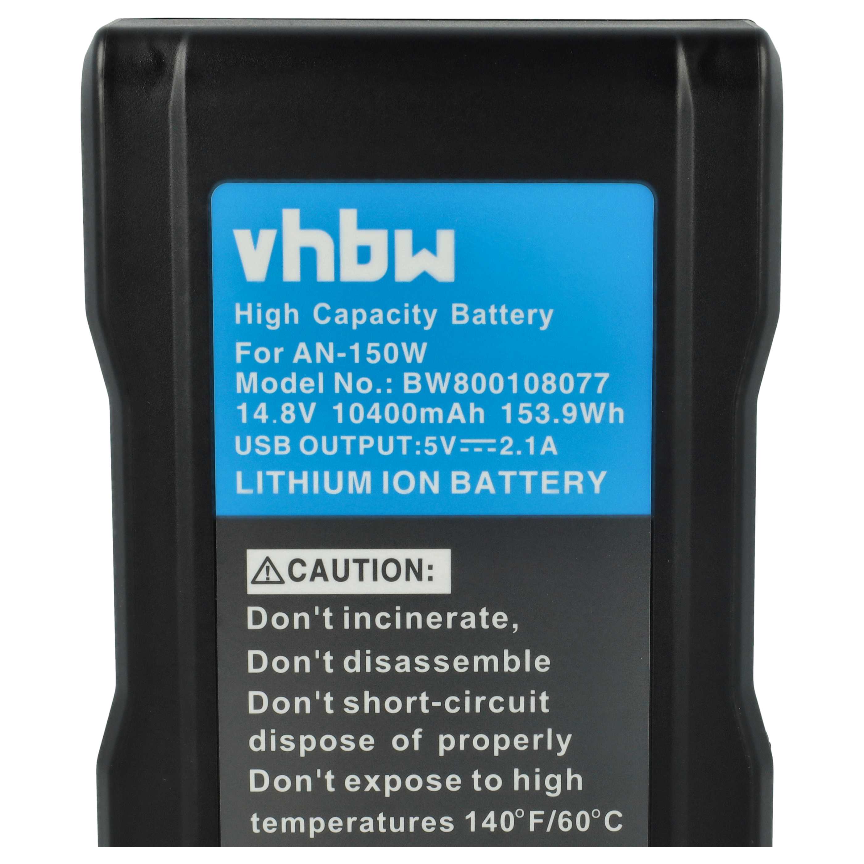 Videocamera Battery replaces Anton Bauer Dionic 160, Dionic 90 - 10400 mAh 14.8 V Li-Ion