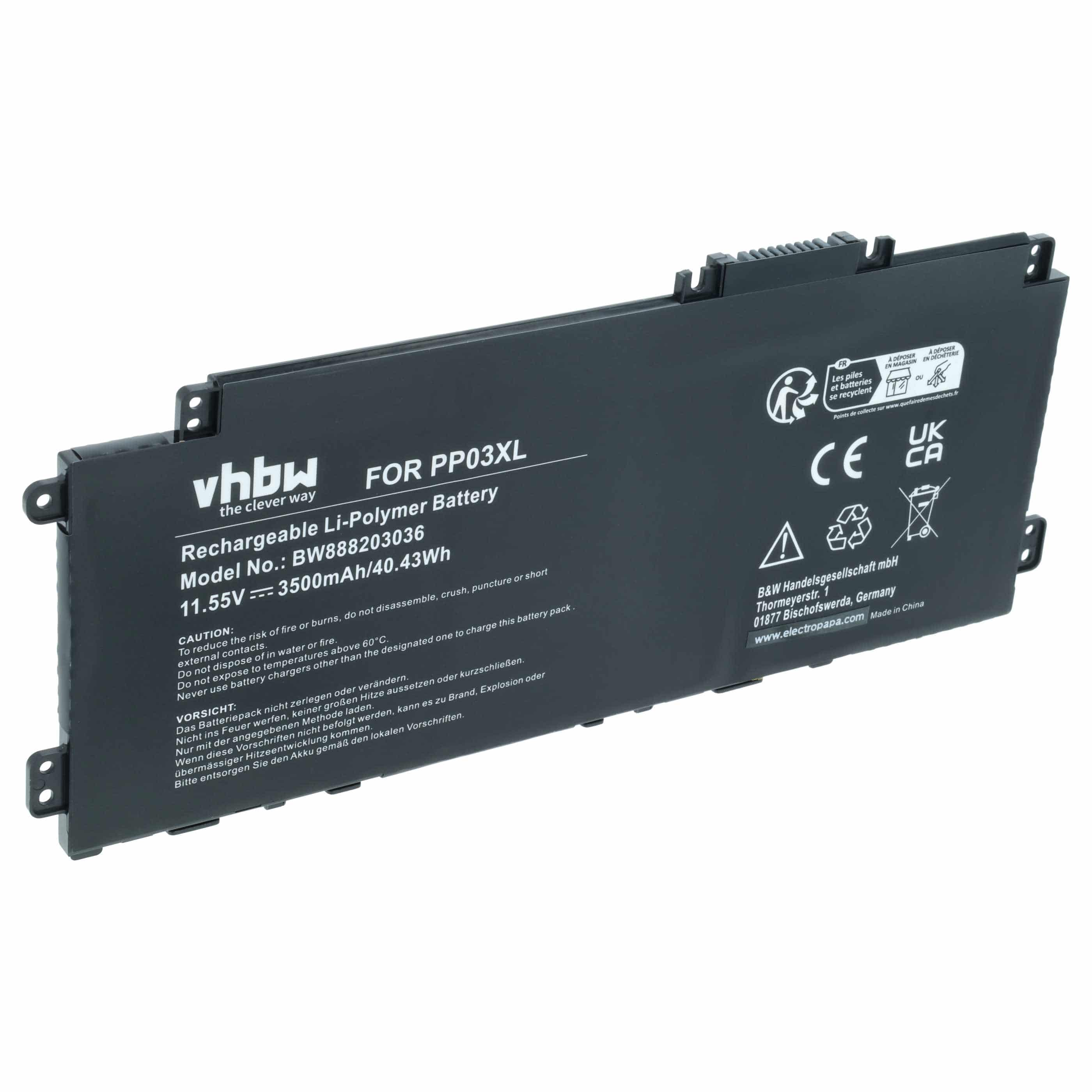 Akumulator do laptopa zamiennik HP HSTNN-DB9X, L83388-421, HSTNN-OB1P, HSTNN-LB8S - 3500 mAh 11,55 V LiPo