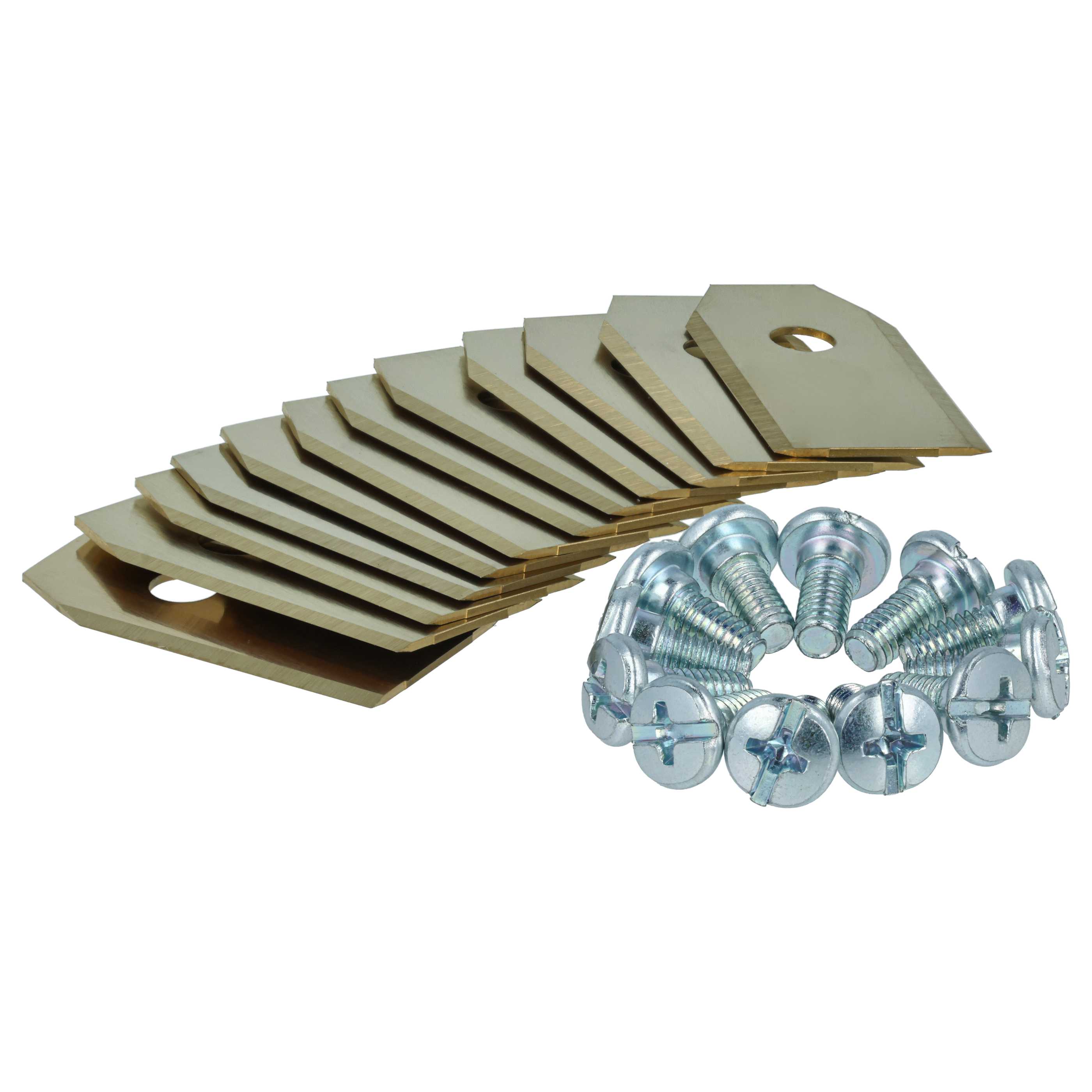 12x Lames remplace 505127801, 408720, 505127802 pour tondeuse – Couteaux apatite de titane, Silber Gold