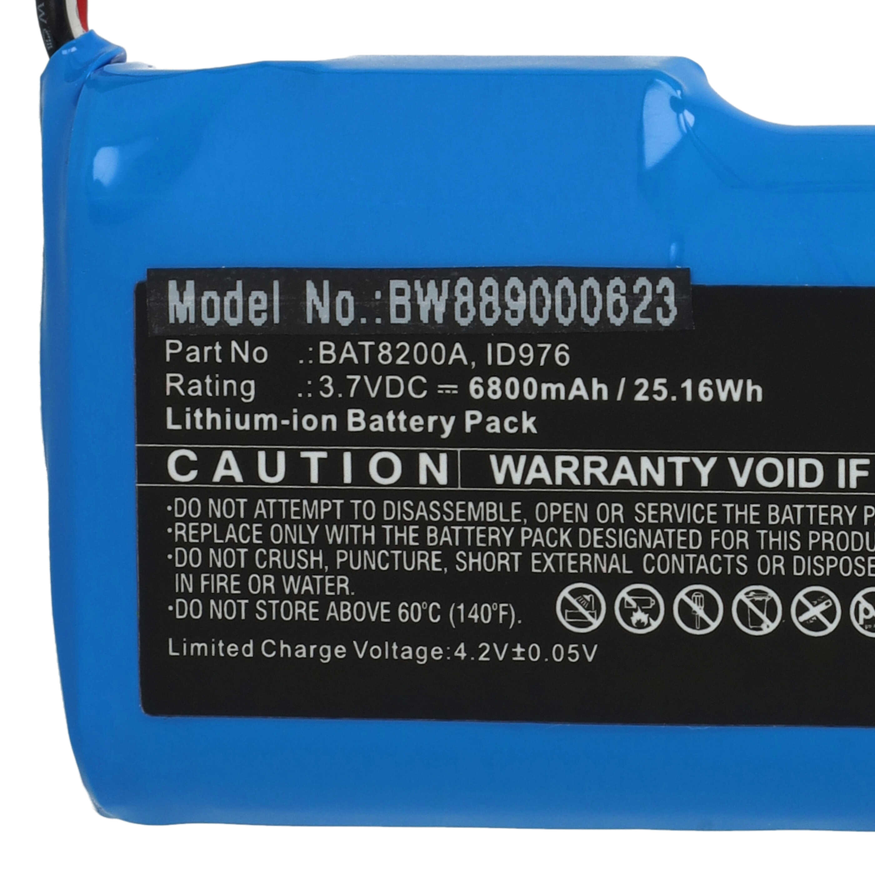 Batterie remplace Robomow BAT8200A, ID976 pour outil de jardinage - 6800mAh 3,7V Li-ion