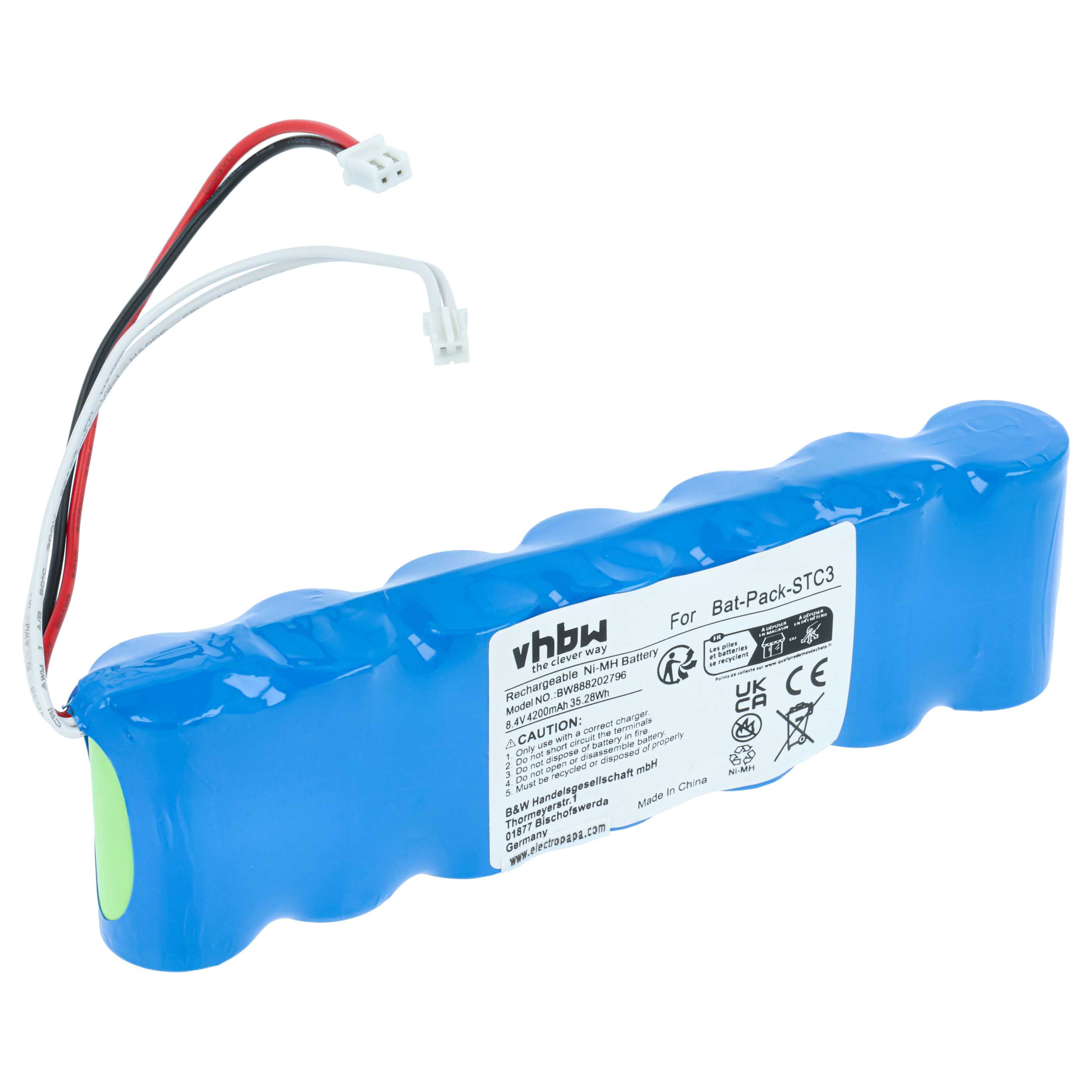 Batería reemplaza Rover Bat-Pack-STC3 para dispositivo medición (4200 mAh, 8,4 V, NiMH)