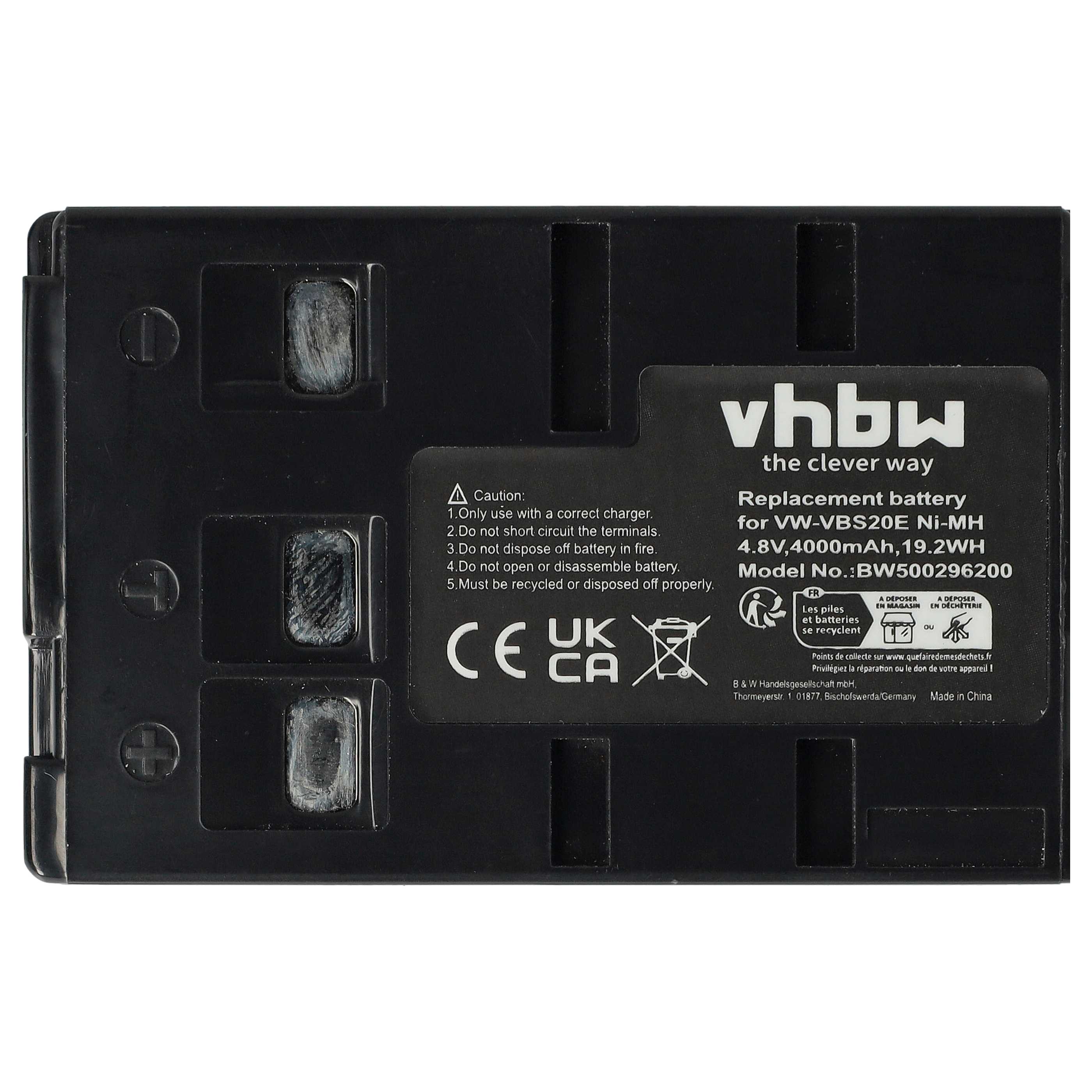 Videokamera-Akku (2 Stück) als Ersatz für Panasonic HHR-V211, PV211, HHR-V212 für Philips - 4000mAh 4,8V NiMH