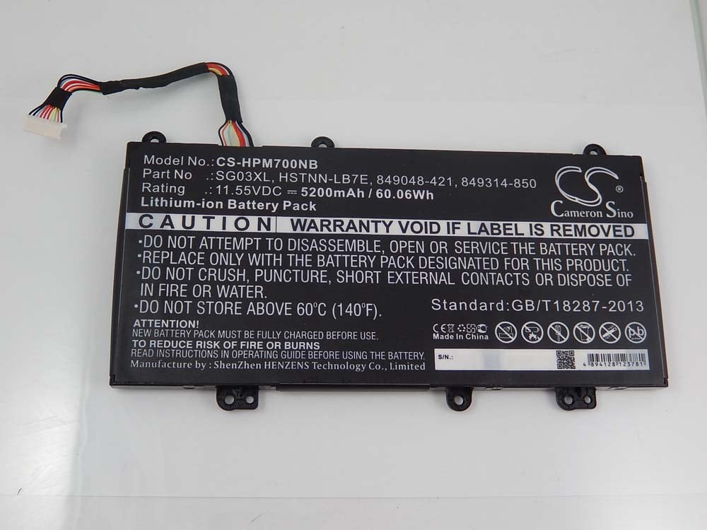 Akumulator do laptopa zamiennik HP 849314-850, 849049-421, 849048-421 - 5200 mAh 11,55 V Li-Ion, czarny