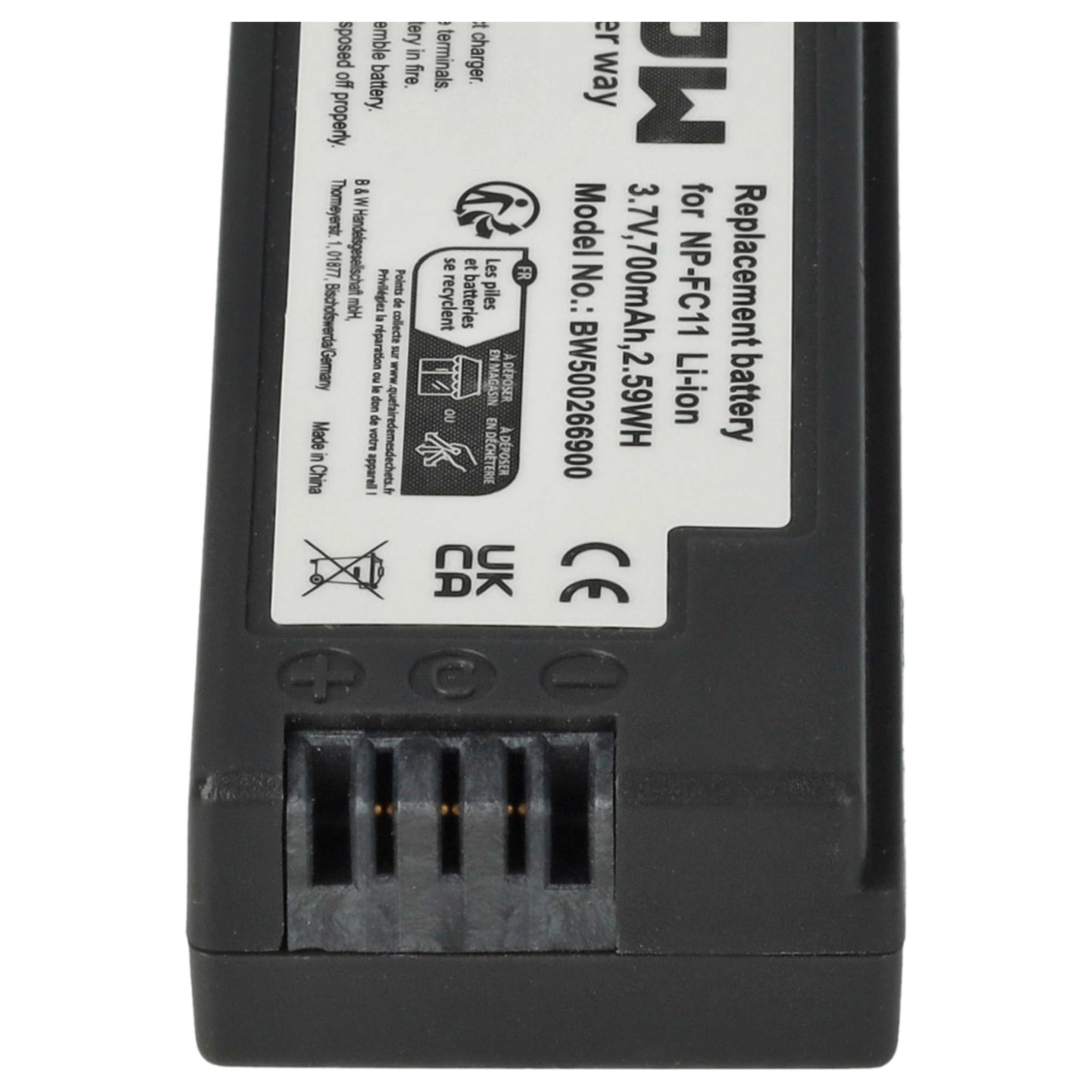 2x Batteria sostituisce Sony NP-FC10, NP-FC11 per fotocamera - 700mAh 3,6V Li-Ion