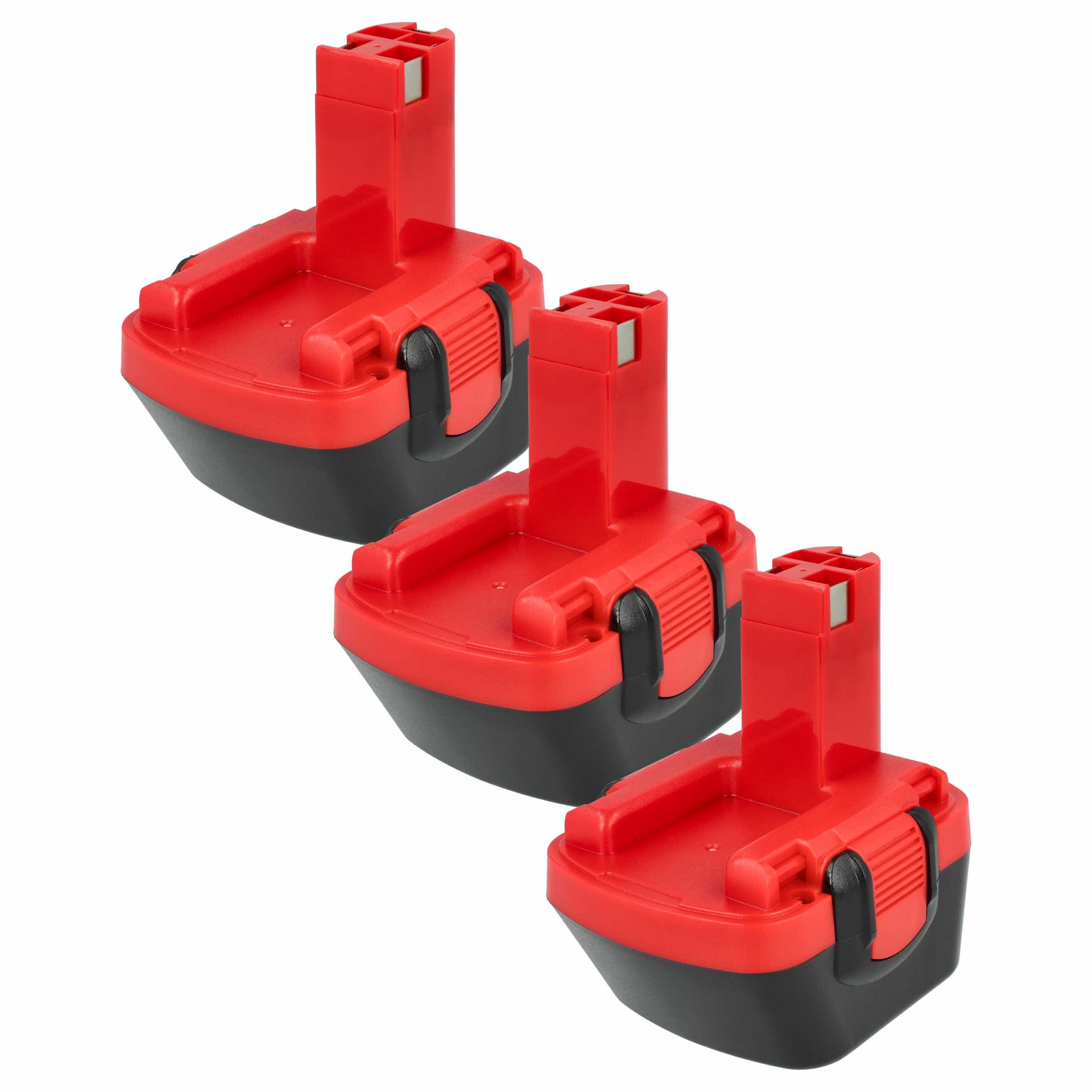 3x Battery replaces Bosch 2 607 335 261, 2 60 7335 249 Electric Power Tool - 3300 mAh, 12 V, NiMH