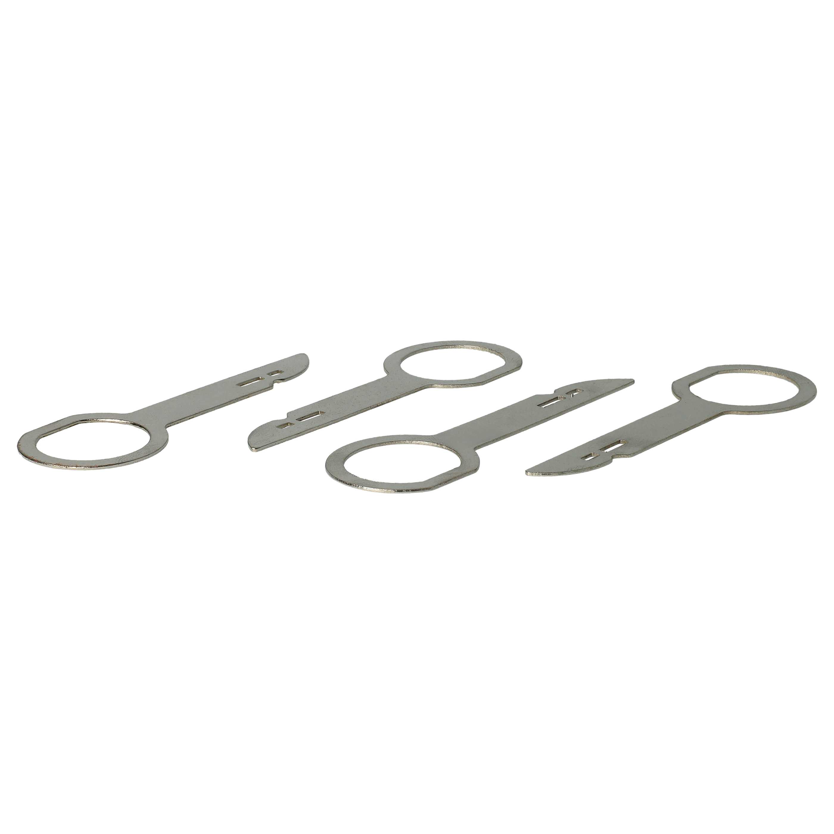 4x herramienta liberación de radio de coche compatible con Audi, Seat, Skoda, Ford, Volkswagen, Mercedes-Benz