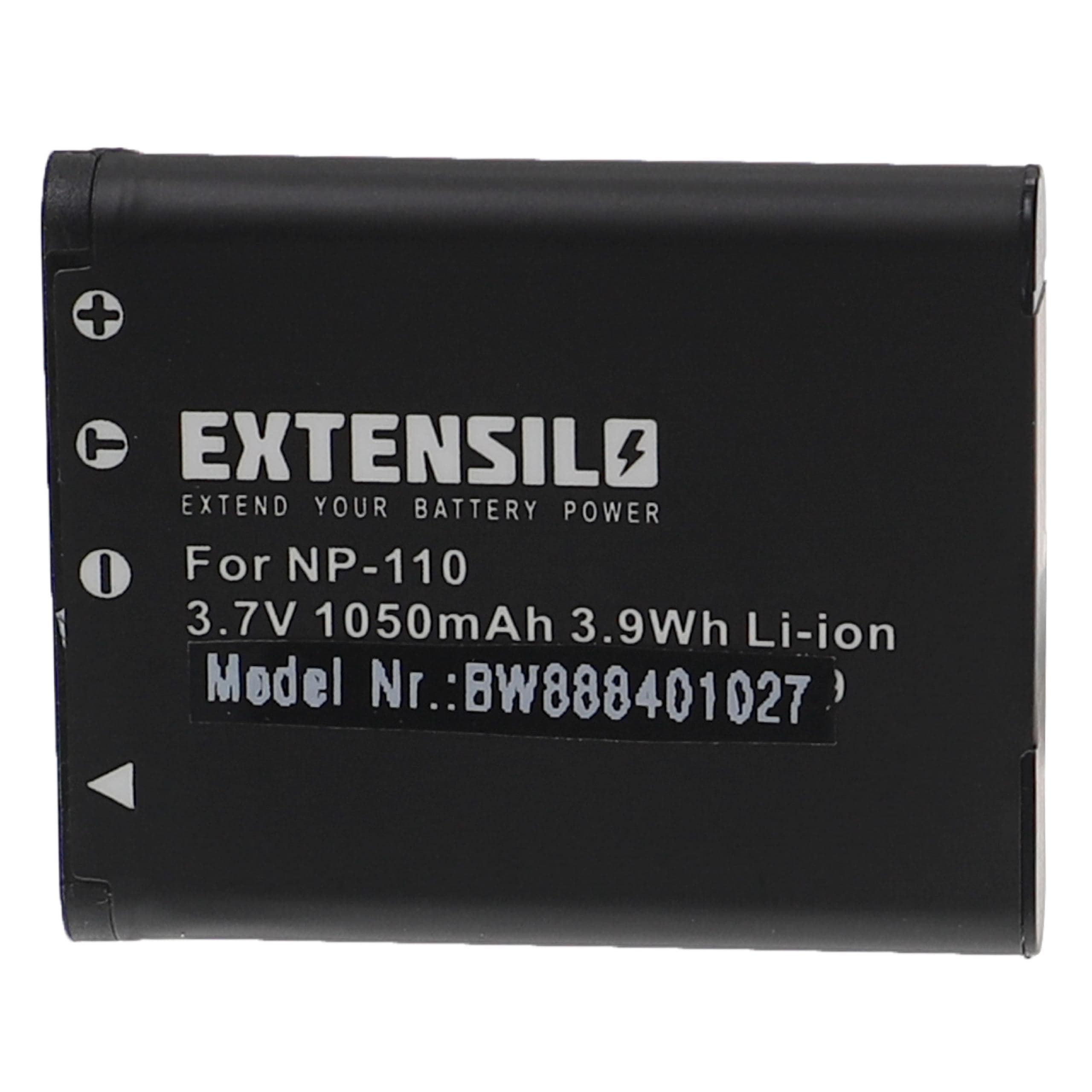 Batterie remplace Casio NP-160, NP-110DBA, NP-110, NP-110L pour appareil photo - 1050mAh 3,7V Li-ion