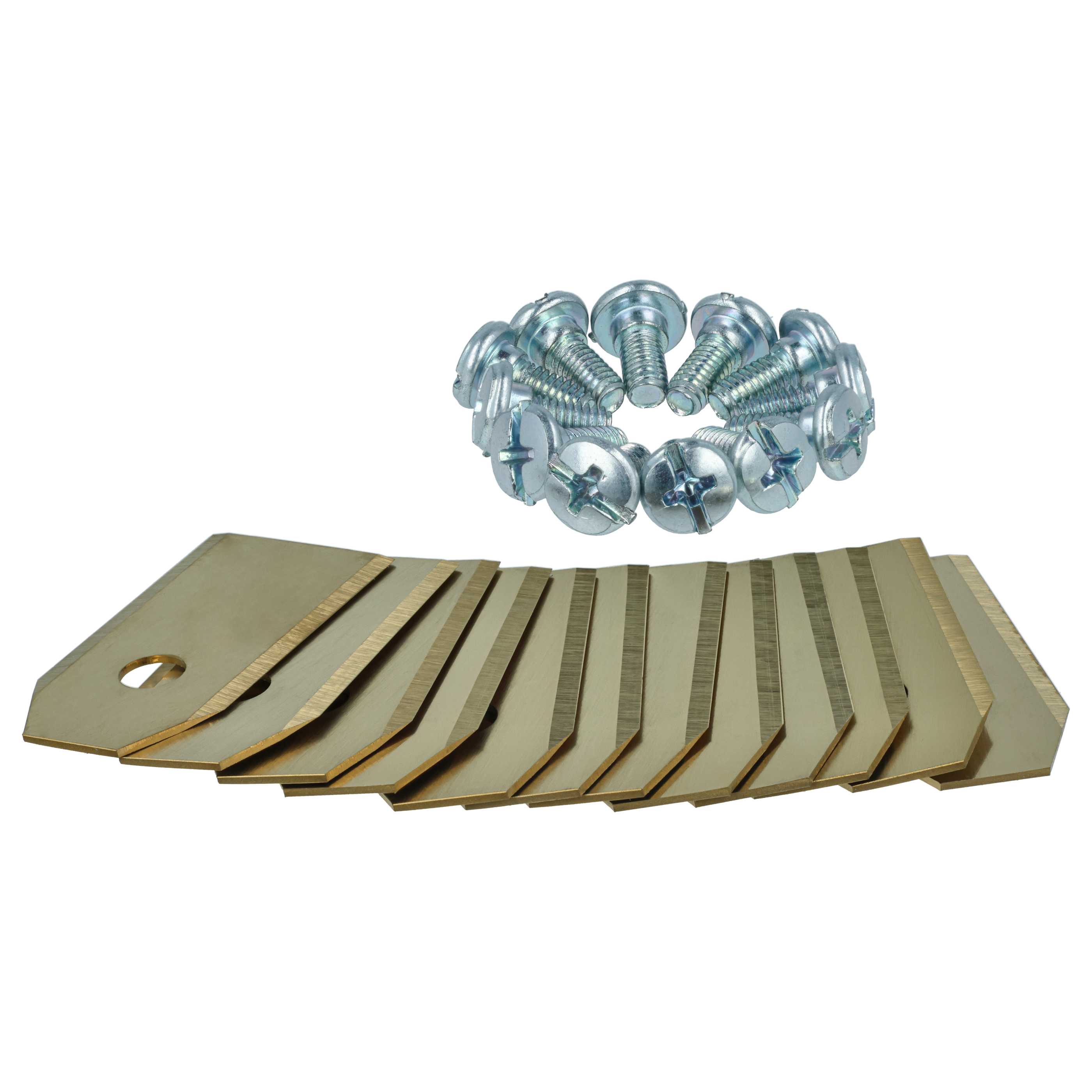 12x Lames remplace 505127801, 408720, 505127802 pour tondeuse – Couteaux apatite de titane, Silber Gold