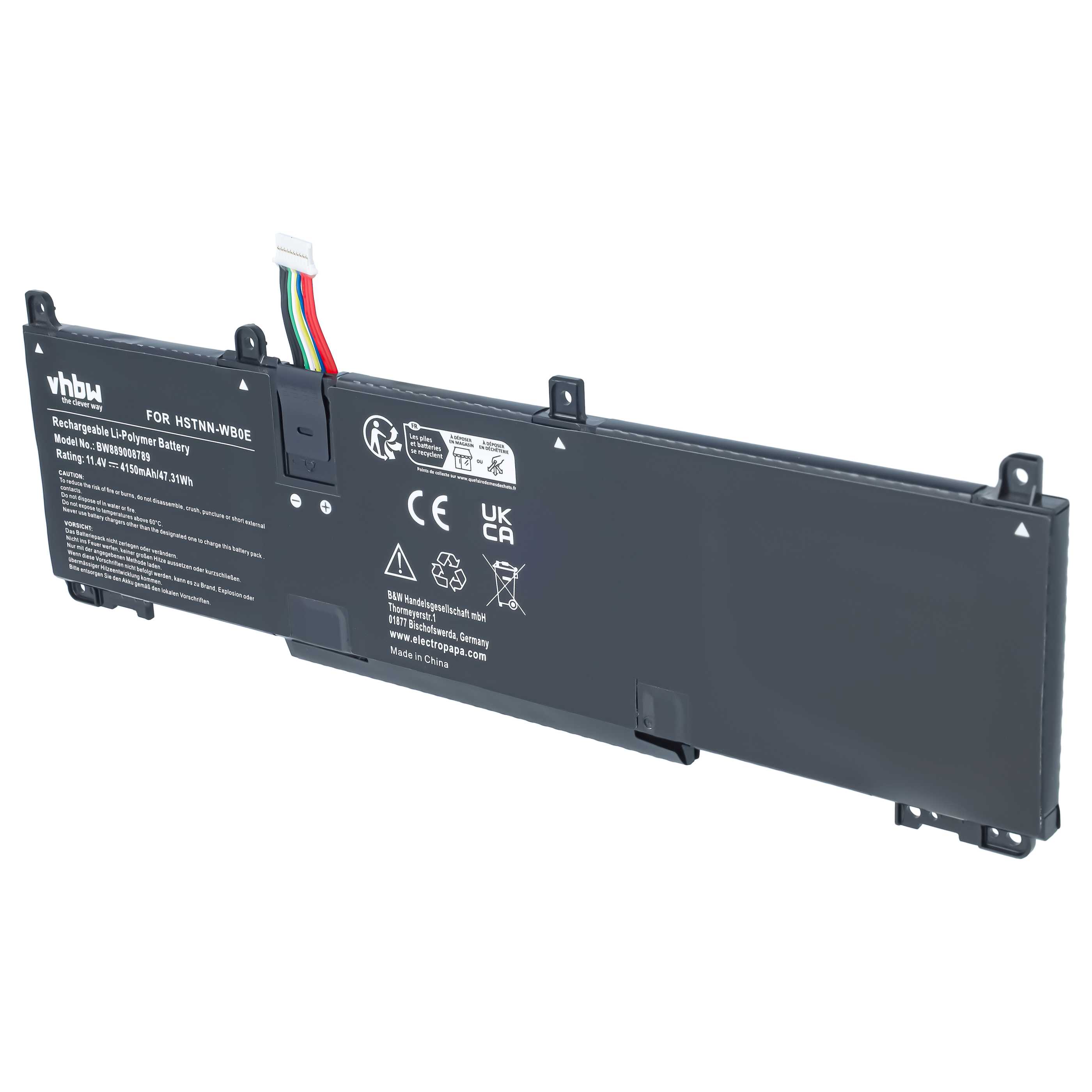 Batteria sostituisce HP M01524-2B2, M01524-2B1, HSTNN-OB1T, HSTNN-IB9P per notebook - 4150mAh 11,4V Li-Poly