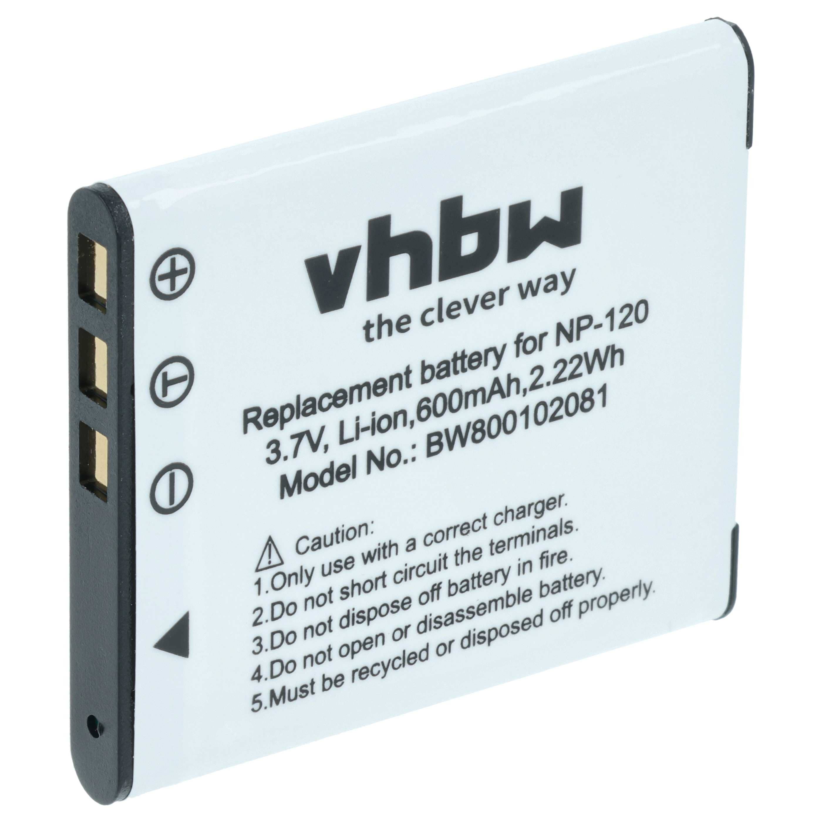 Batería reemplaza Casio NP-120 para cámara - 550 mAh 3,6 V Li-Ion