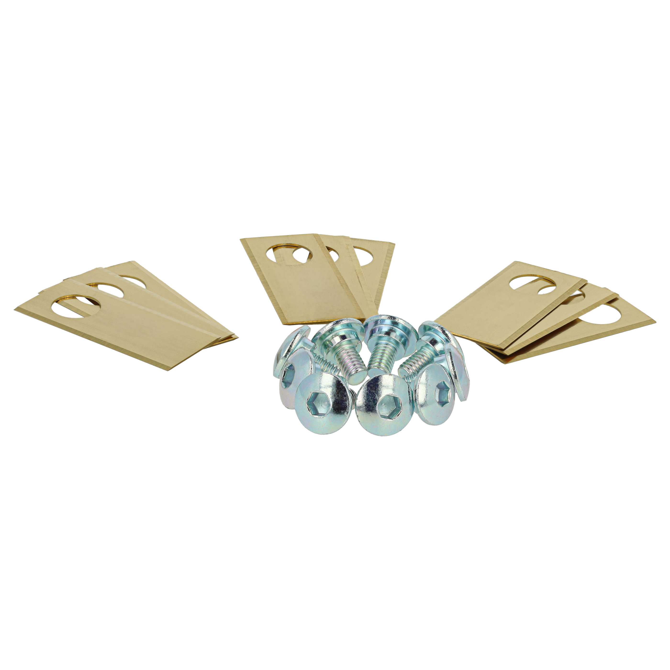 27x Lames remplace Worx WA0176 pour tondeuse – Couteaux acier (revêtement en titane), Silber Gold