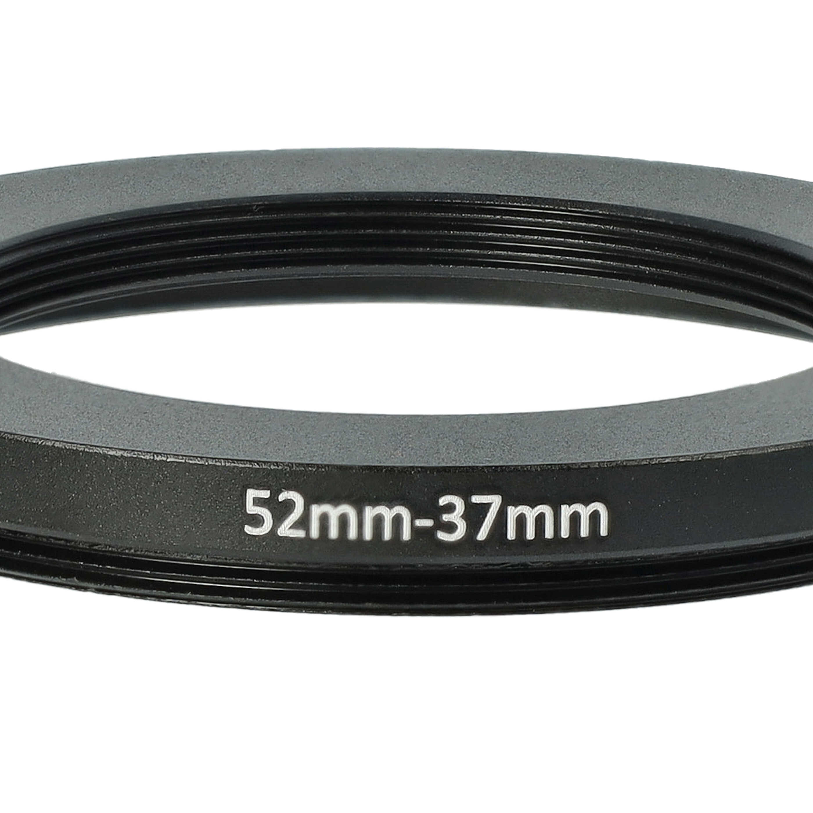 Anillo adaptador Step Down de 52 mm a 37 mm para objetivo de la cámara - Adaptador de filtro, metal, negro