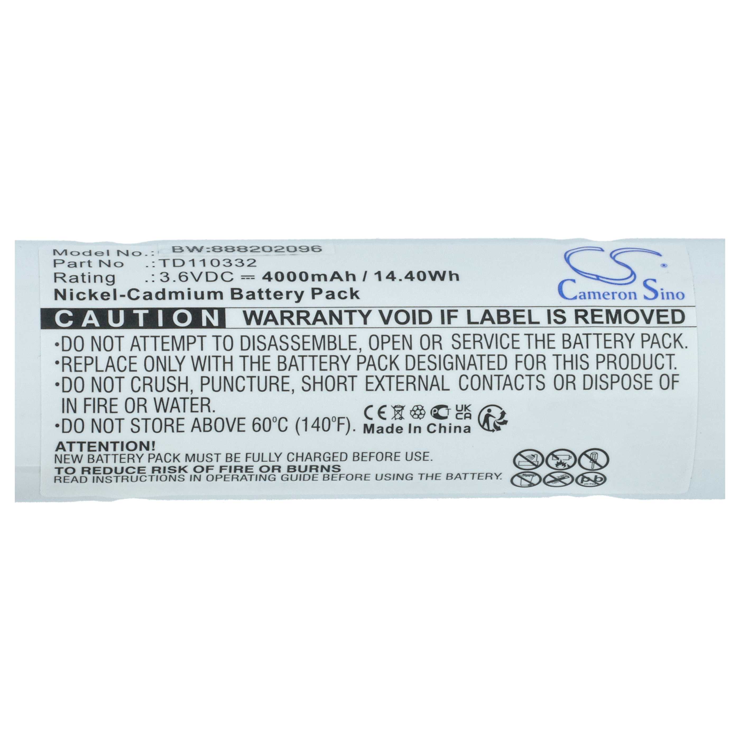2x Batteries remplace Schneider 329056000, TD110332 pour éclairage de secours Schneider - 4000mAh 3,6V NiCd