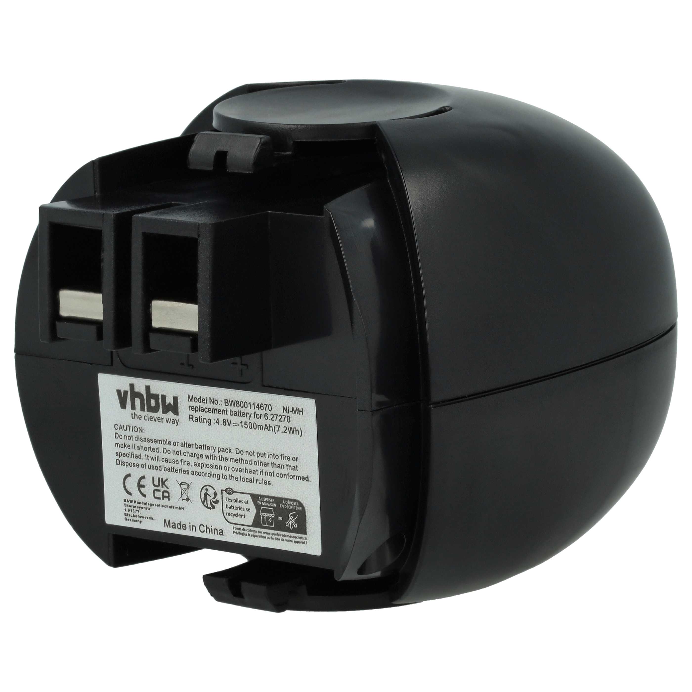 Akku (2x Stück) 4,8V als Ersatz für Metabo 6.27270, 6.27271, 6.27273, 6.31858, 0700 950 013 - 1,5Ah, NiMH