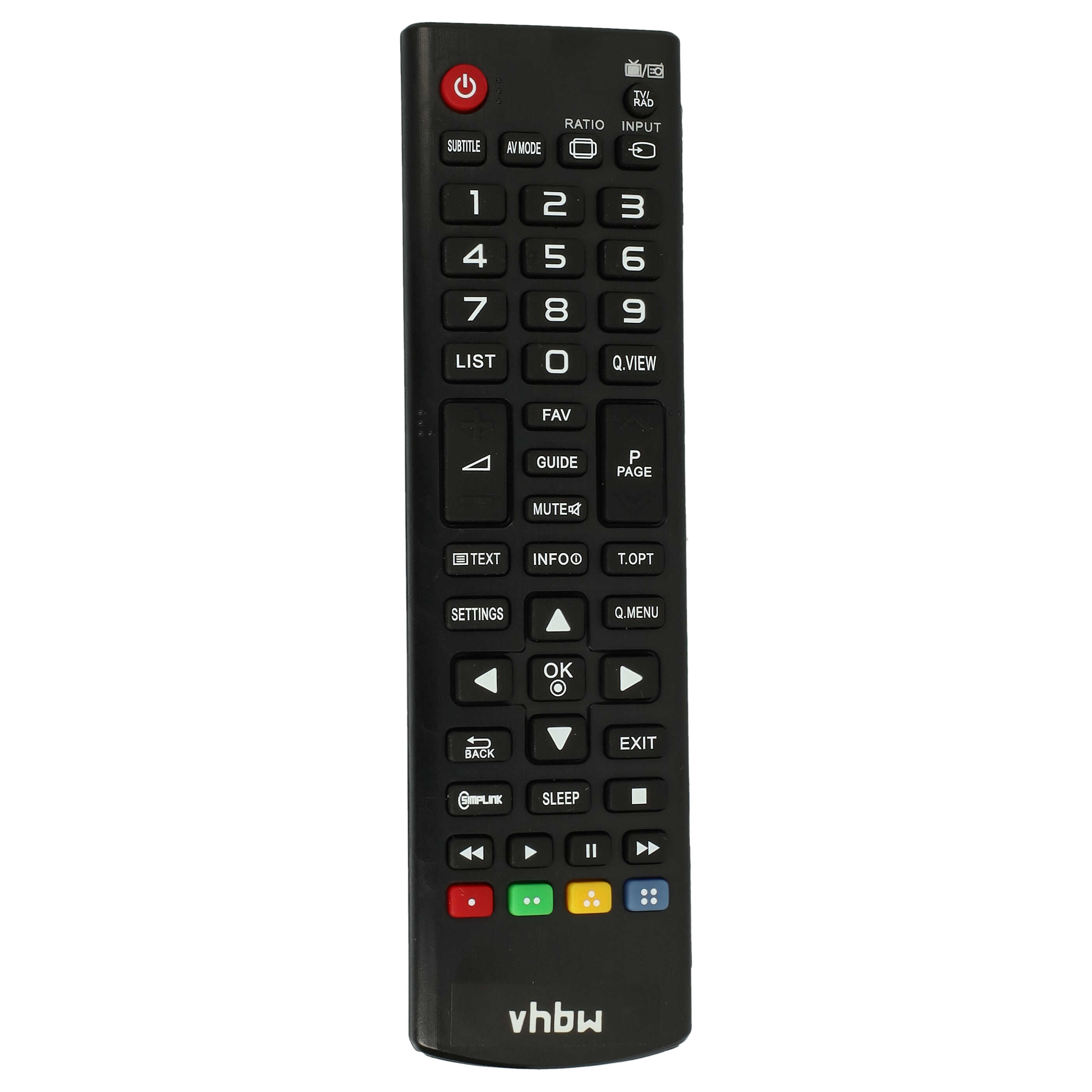 Remote Control replaces LG AKB73715605, AKB73715606 for LG TV
