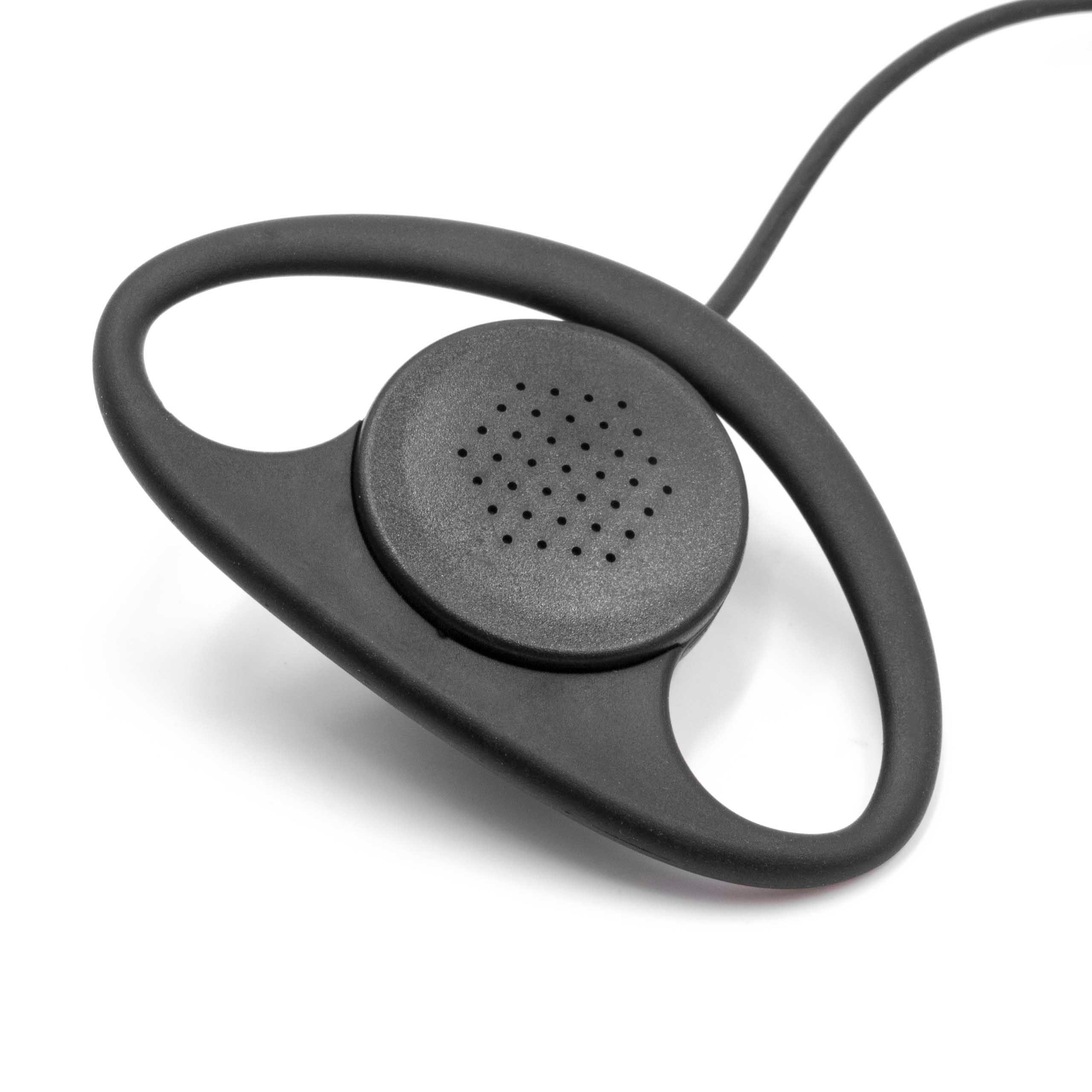 Oreillette de talkie-walkie pour Midland CXT240 et autres - Avec touche de réponse + support clip, noir