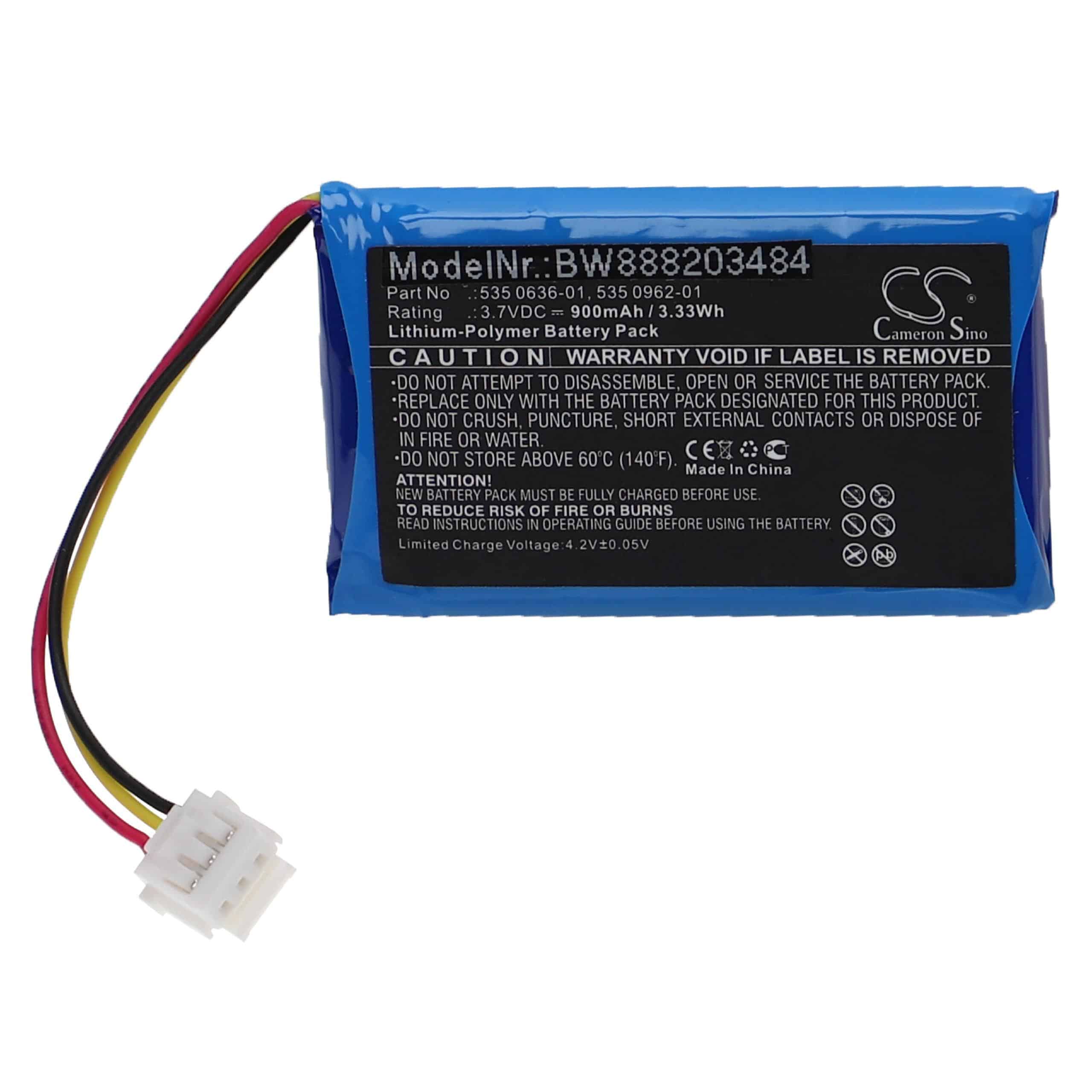 Batterie remplace Husqvarna 535 0636-01, 535 0962-01 pour GPS de tondeuse à gazon - 900mAh 3,7V Li-polymère