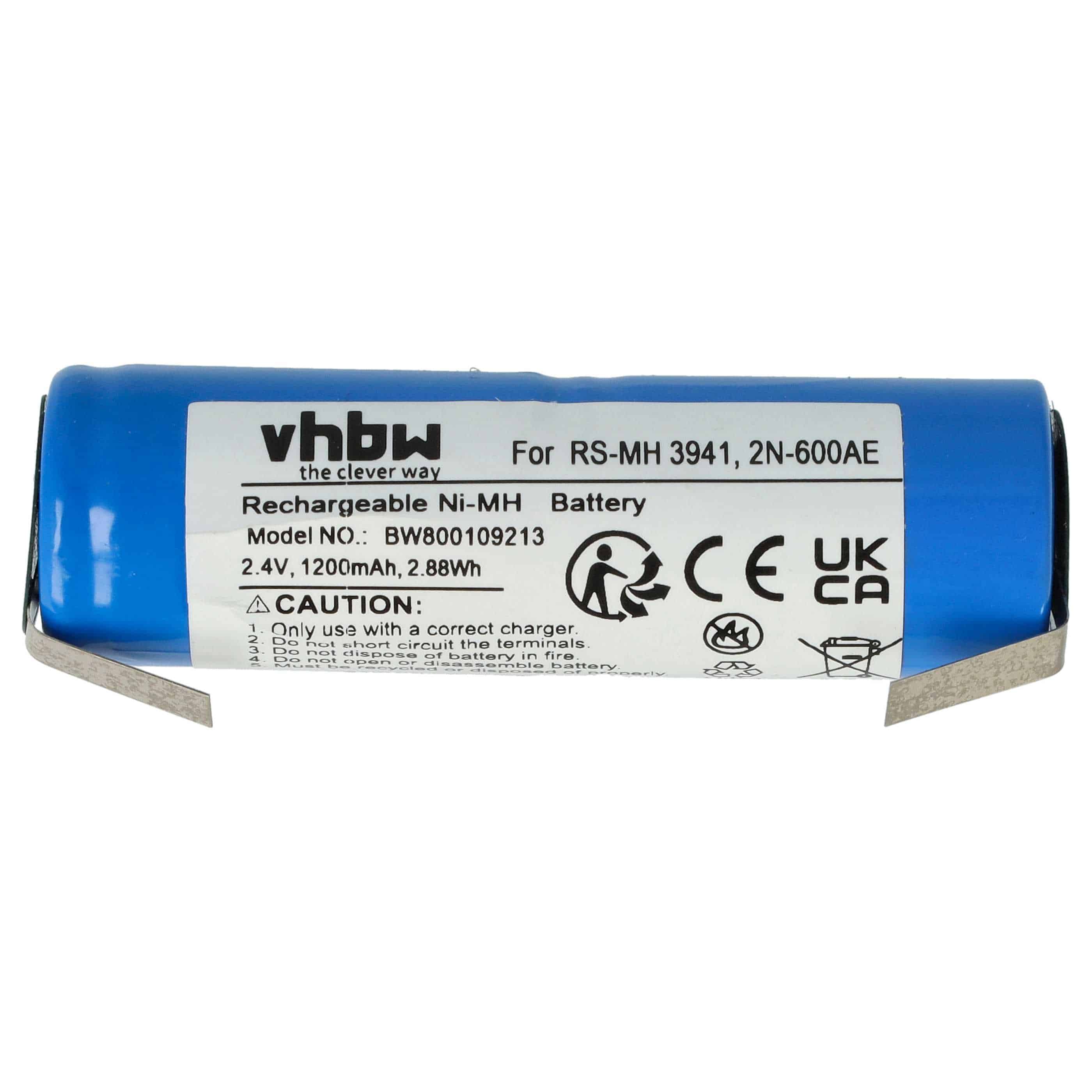 Elektrische Zahnbürste-Akku als Ersatz für 4717, Cd 9S-RWT05, 2N-600AE, 1103425149 - 1200mAh 2,4V NiMH