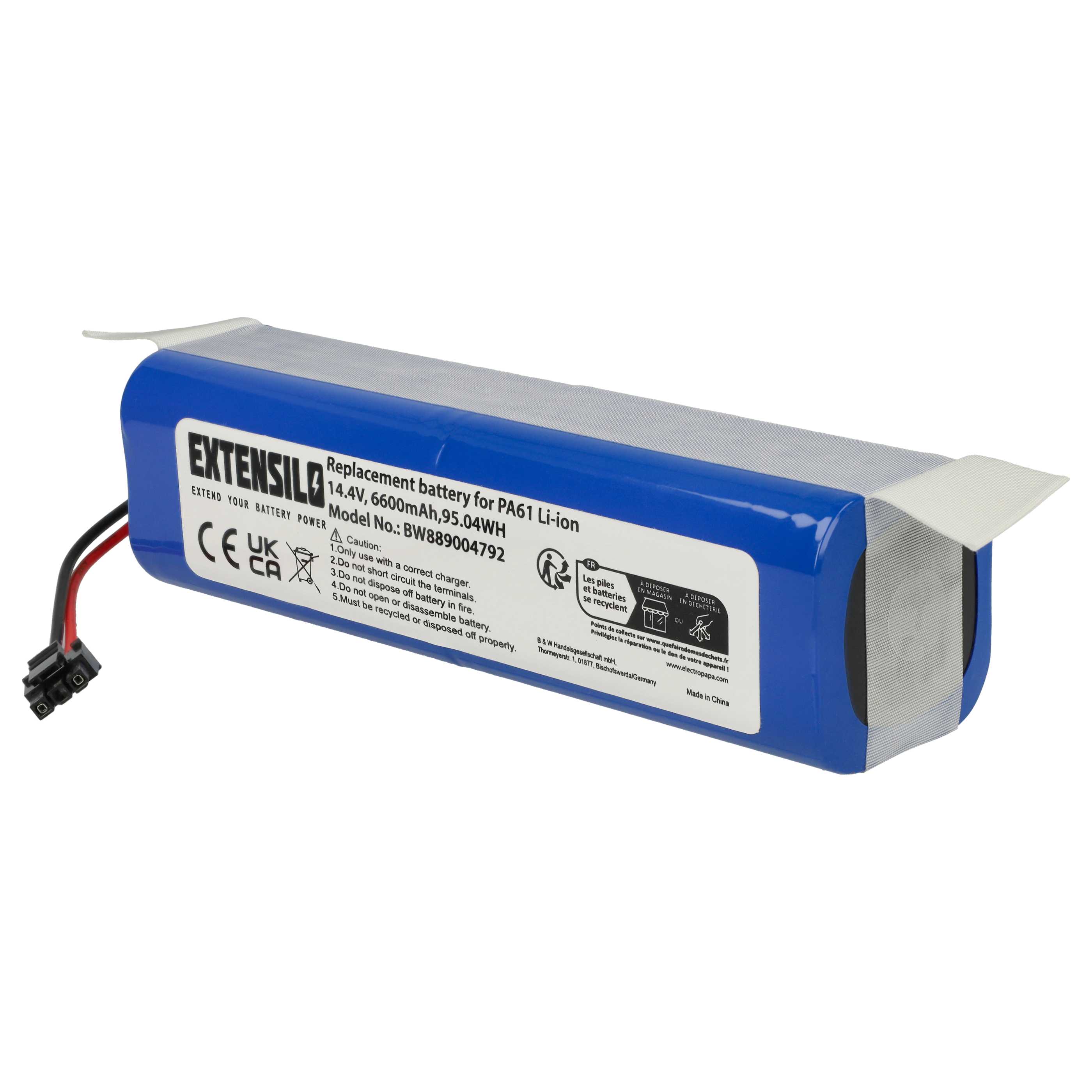 Battery replaces Eufy PA89, PA61 for Eufy 6600mAh, 14.4V, Li-Ion