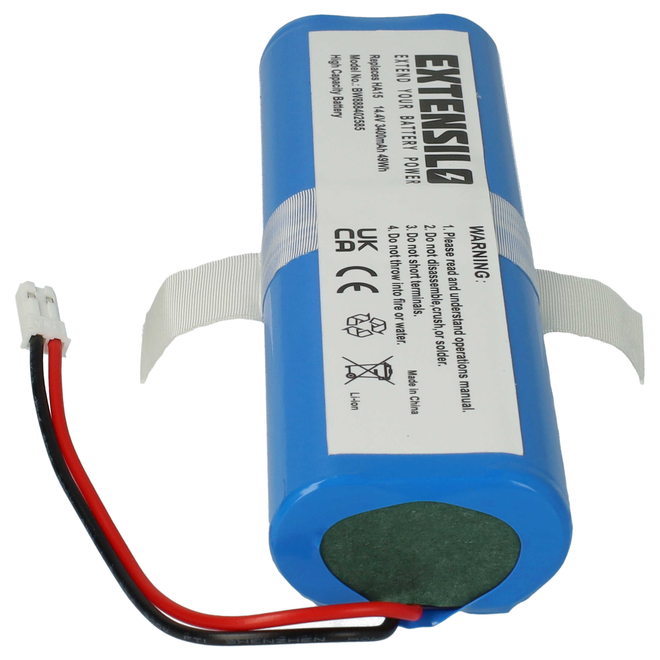 Batterie remplace iLife Ay-18650B4, 18650B4-4S1P-AGX-2 pour robot aspirateur - 3400mAh 14,4V Li-ion