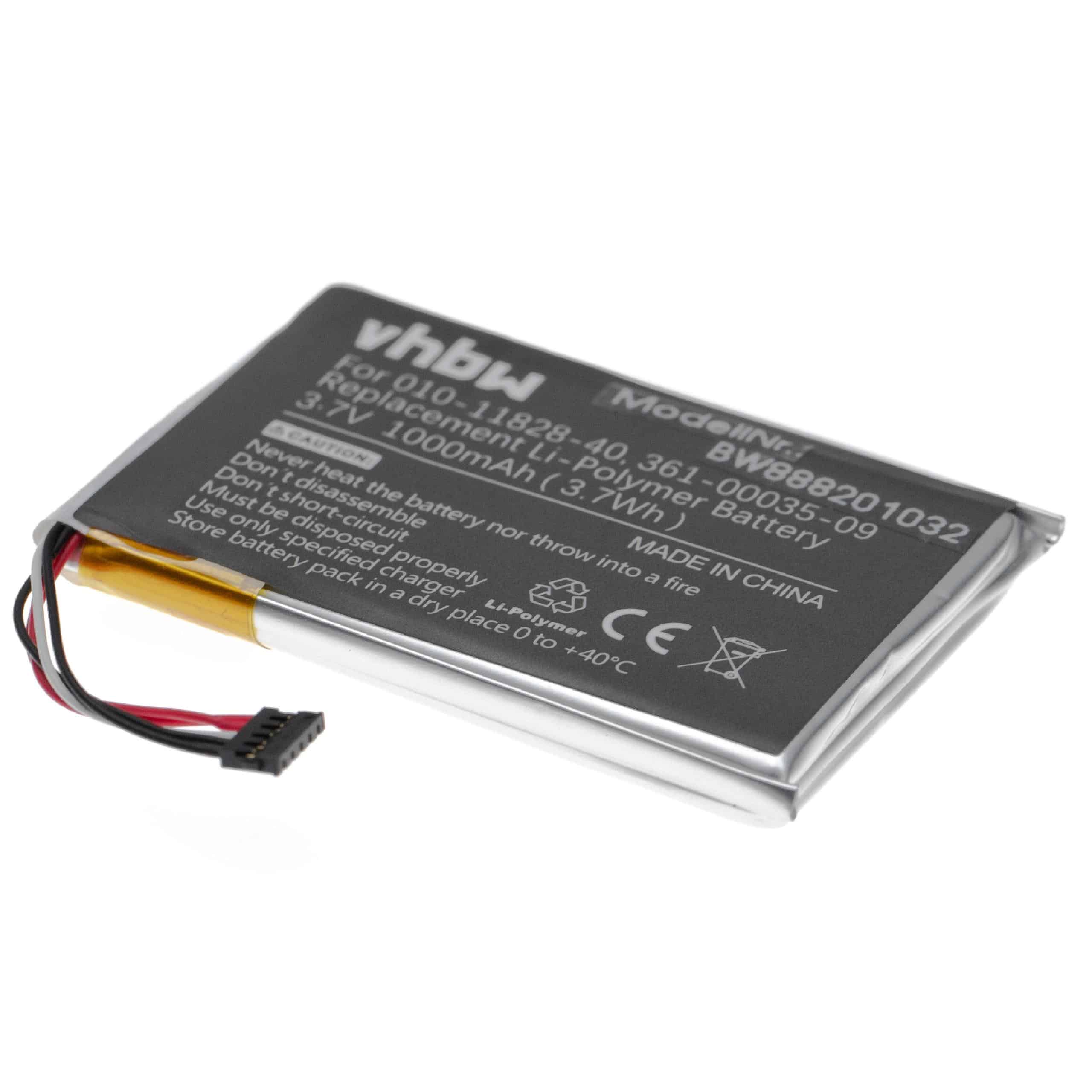 Batterie remplace Garmin 010-11828-40 pour collier de dressage de chien - 1000mAh 3,7V Li-polymère